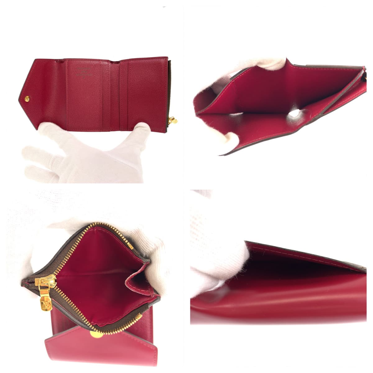 H-00609
LOUIS VUITTON ルイヴィトン モノグラム ポルトフォイユ ゾエ ヒューシャ ワインレッド ブラウン 茶 PVC / カーフ M62932 三つ折り財布 コンパクトウォレット  レディース