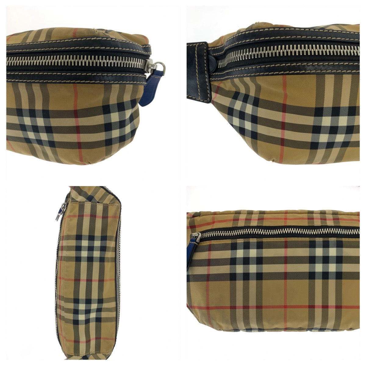 H-00610
BURBERRY バーバリー ビンテージチェック ブラウン 茶 ナイロン 8005521 ウエストバッグ ボディバッグ  レディース