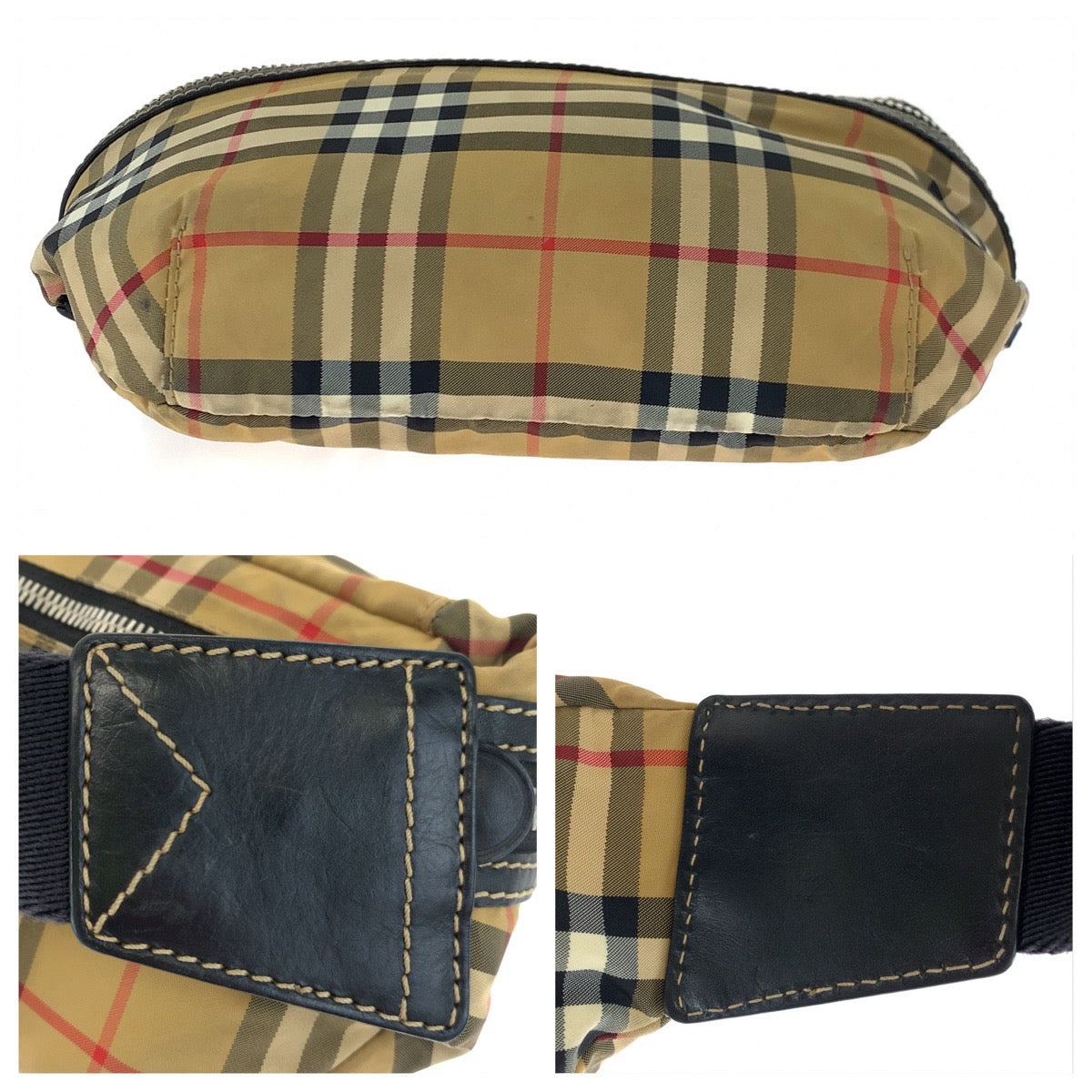 H-00610
BURBERRY バーバリー ビンテージチェック ブラウン 茶 ナイロン 8005521 ウエストバッグ ボディバッグ  レディース