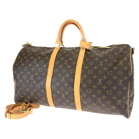 LOUIS VUITTON ルイヴィトン モノグラム キーポルバンドリエール55 ブラウン 茶 ゴールド金具 PVC M41414 ボストンバッグ 旅行バッグ 2way 男女兼用  レディース