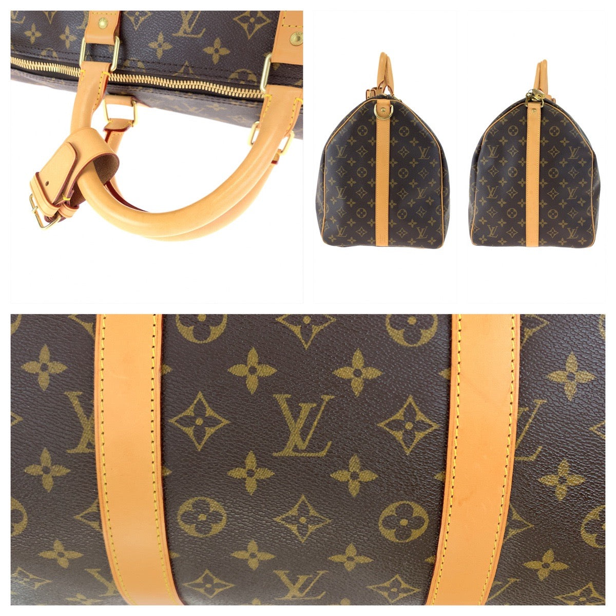 LOUIS VUITTON ルイヴィトン モノグラム キーポルバンドリエール55 ブラウン 茶 ゴールド金具 PVC M41414 ボストンバッグ 旅行バッグ 2way 男女兼用  レディース