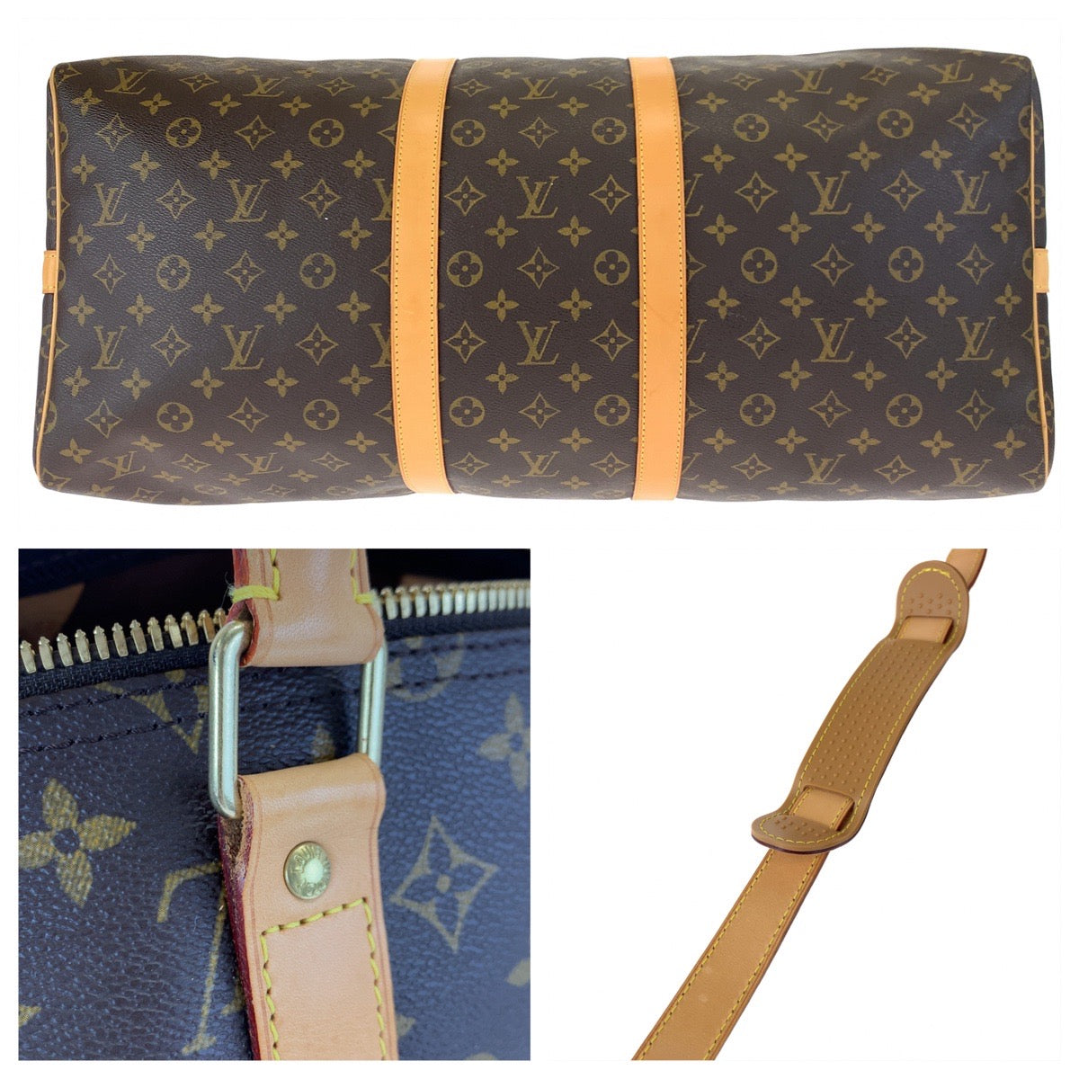 LOUIS VUITTON ルイヴィトン モノグラム キーポルバンドリエール55 ブラウン 茶 ゴールド金具 PVC M41414 ボストンバッグ 旅行バッグ 2way 男女兼用  レディース