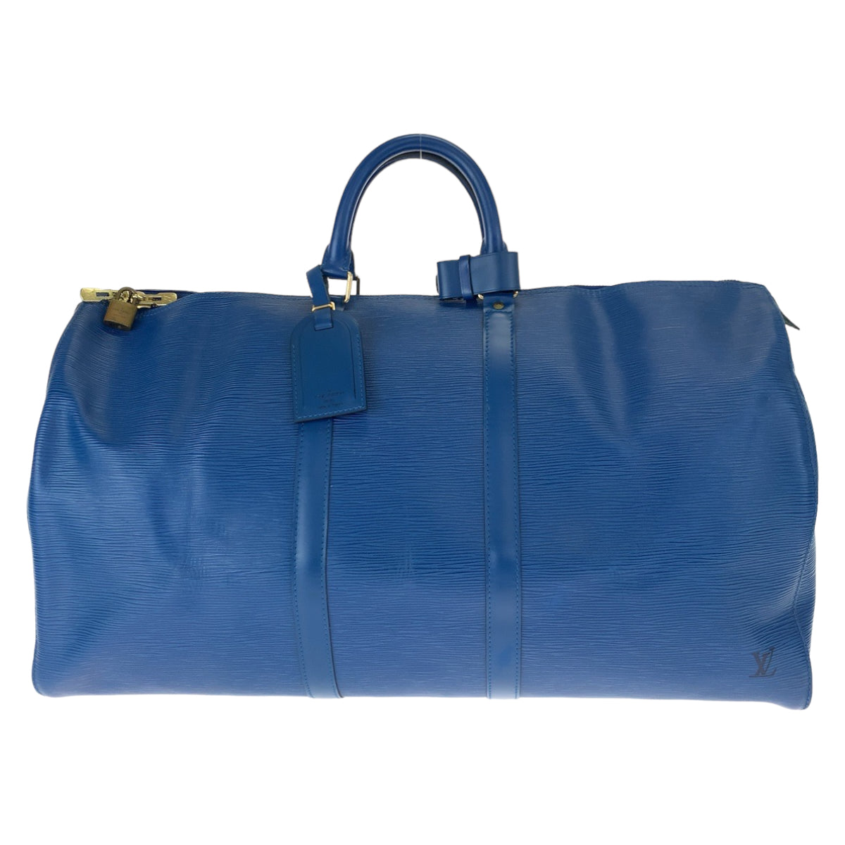 H-00611
LOUIS VUITTON ルイヴィトン エピ キーポル55 ブルー 青 ゴールド金具 エピレザー M42955 ボストンバッグ ハンドバッグ  メンズ