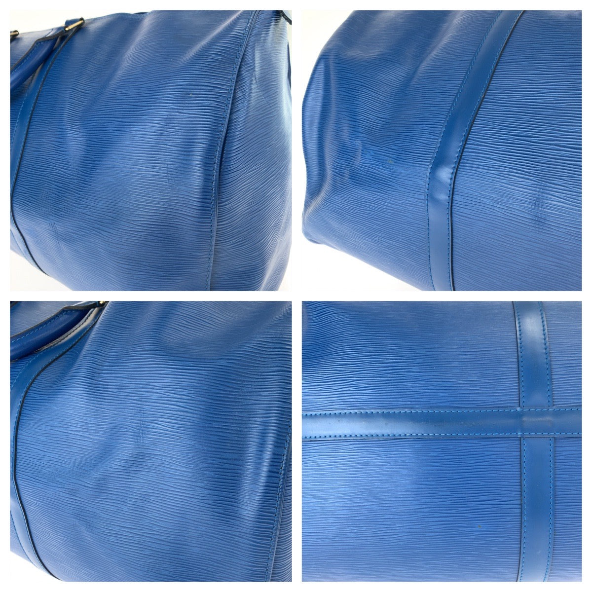 H-00611
LOUIS VUITTON ルイヴィトン エピ キーポル55 ブルー 青 ゴールド金具 エピレザー M42955 ボストンバッグ ハンドバッグ  メンズ