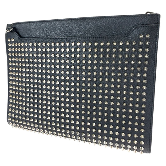 H-00613
Christian Louboutin クリスチャンルブタン パネトーネ ブラック 黒 レッド 赤 シルバー金具 レザー クラッチバッグ セカンドバッグ  メンズ
