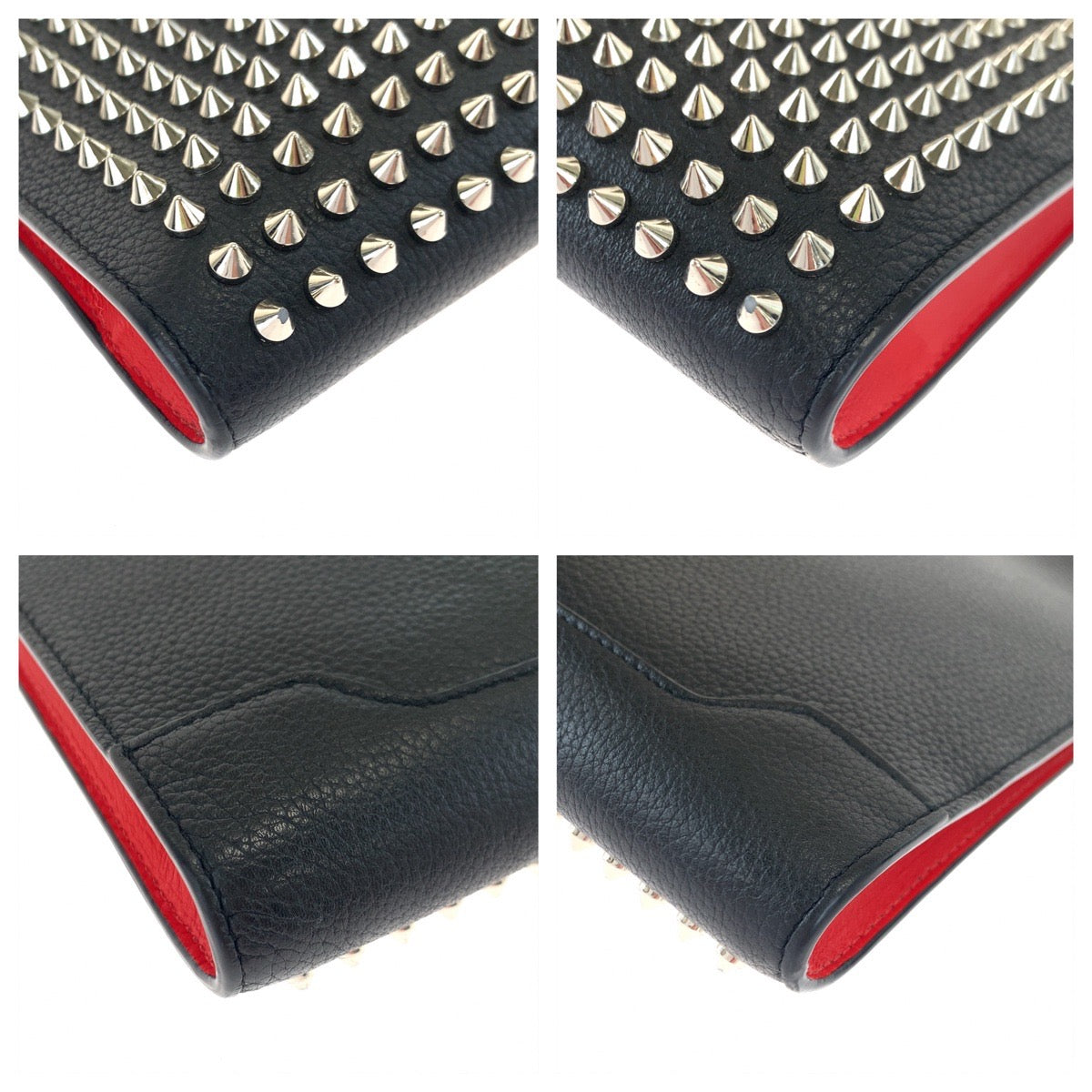 H-00613
Christian Louboutin クリスチャンルブタン パネトーネ ブラック 黒 レッド 赤 シルバー金具 レザー クラッチバッグ セカンドバッグ  メンズ