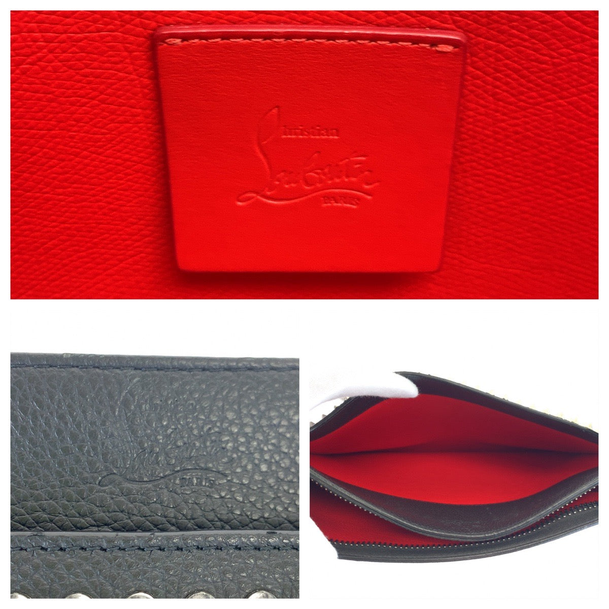 H-00613
Christian Louboutin クリスチャンルブタン パネトーネ ブラック 黒 レッド 赤 シルバー金具 レザー クラッチバッグ セカンドバッグ  メンズ