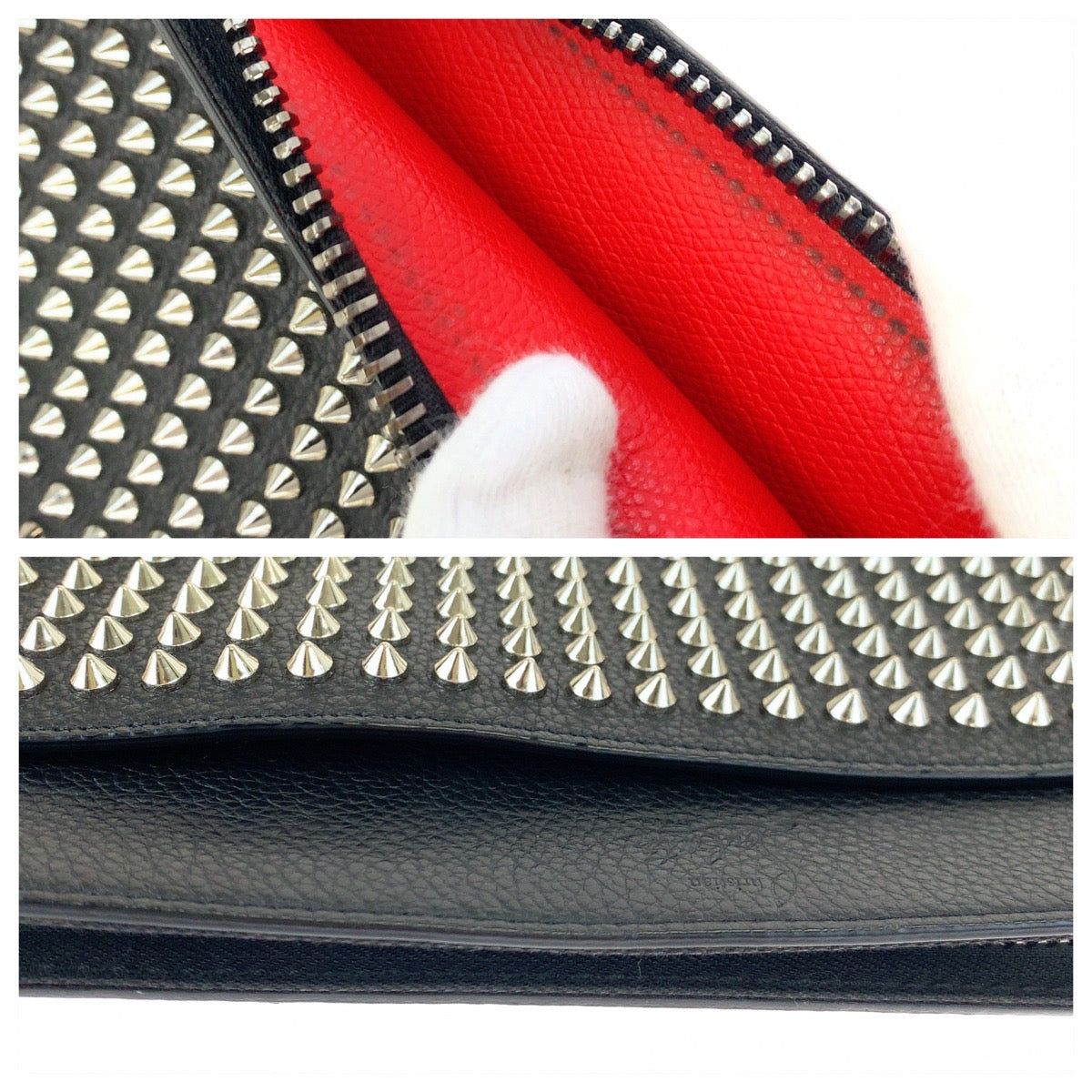 H-00613
Christian Louboutin クリスチャンルブタン パネトーネ ブラック 黒 レッド 赤 シルバー金具 レザー クラッチバッグ セカンドバッグ  メンズ