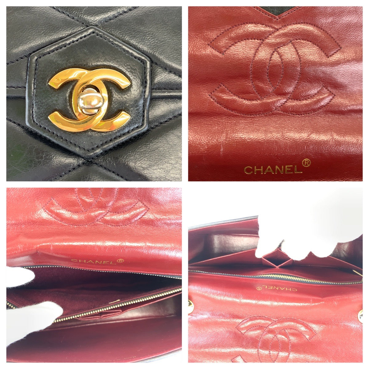 10434
CHANEL シャネル マトラッセ ダイヤモンドステッチ ココマーク ターンロック ブラック 黒 ゴールド金具 ラムスキン チェーンショルダーバッグ  レディース