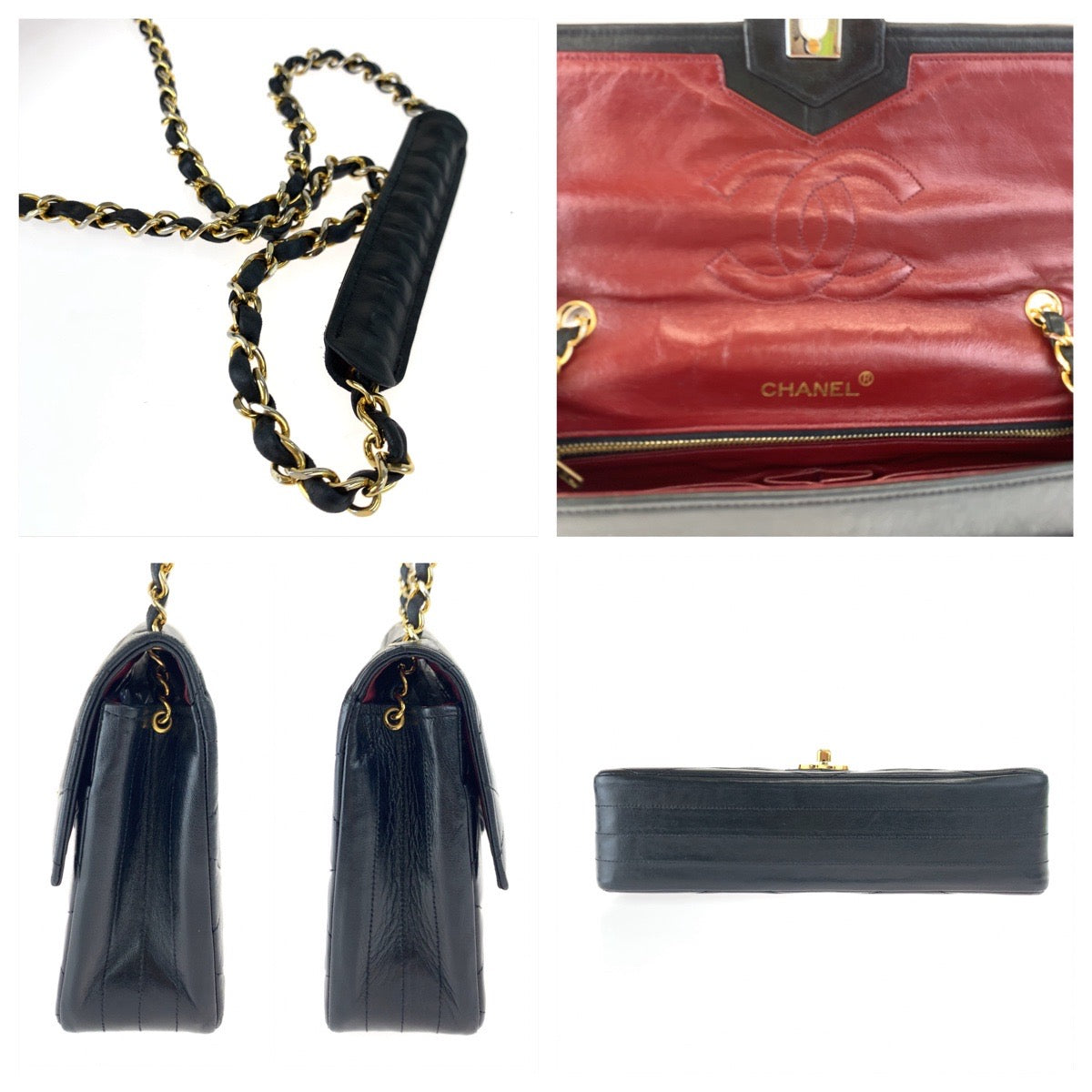 10434
CHANEL シャネル マトラッセ ダイヤモンドステッチ ココマーク ターンロック ブラック 黒 ゴールド金具 ラムスキン チェーンショルダーバッグ  レディース