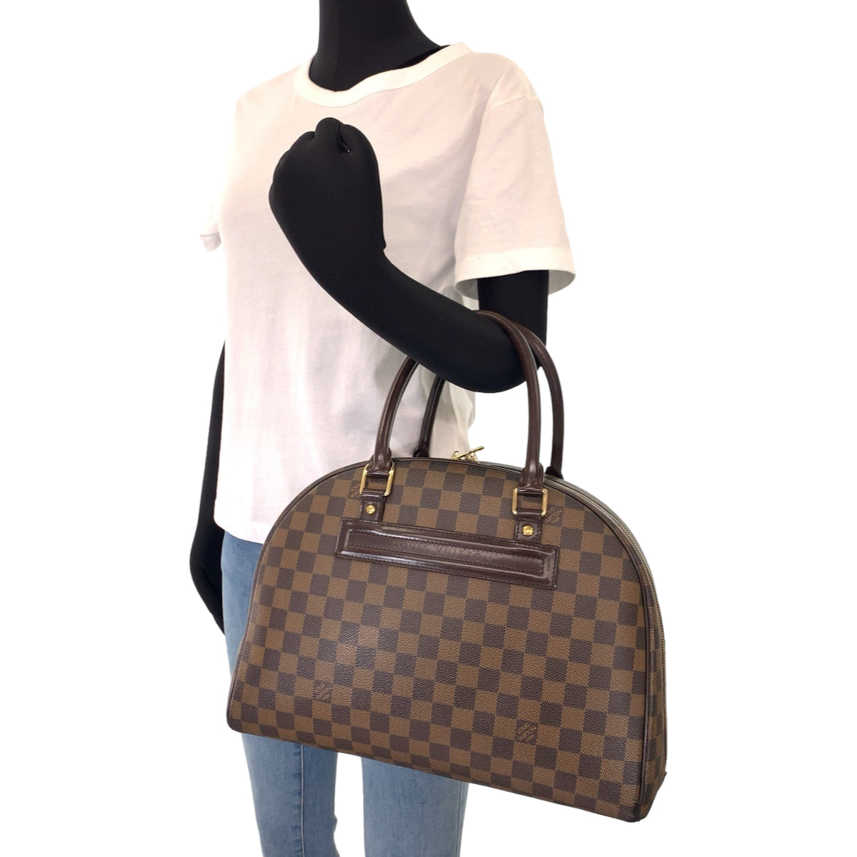LOUIS VUITTON ルイヴィトン ダミエ ノリータ ブラウン 茶 ゴールド金具 PVC N41455 ボストンバッグ ハンドバッグ  レディース