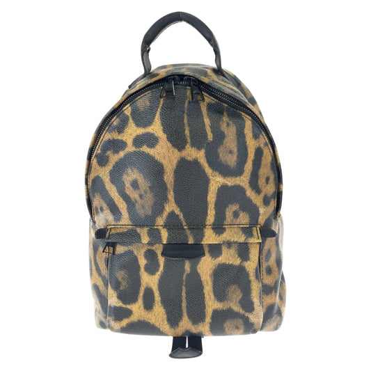 10437
 LOUIS VUITTON Leopard Print Palm Springs PM Brown Black PVC M52020 Backpack Women's