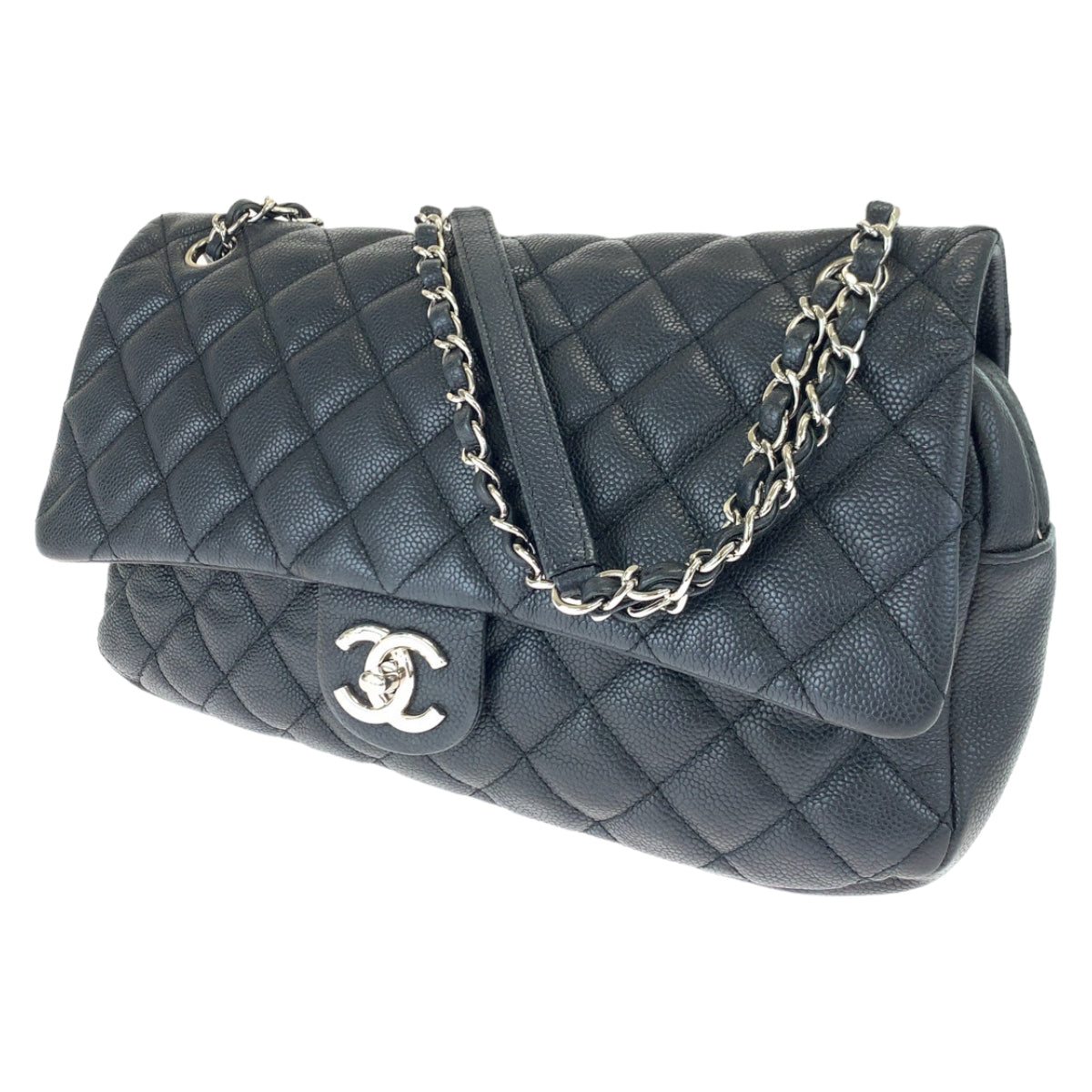 H-00618
CHANEL シャネル マトラッセ ココマーク ターンロック ブラック 黒 シルバー金具 キャビアスキン 1794**** ショルダーバッグ 斜め掛け 肩掛け 2way  レディース