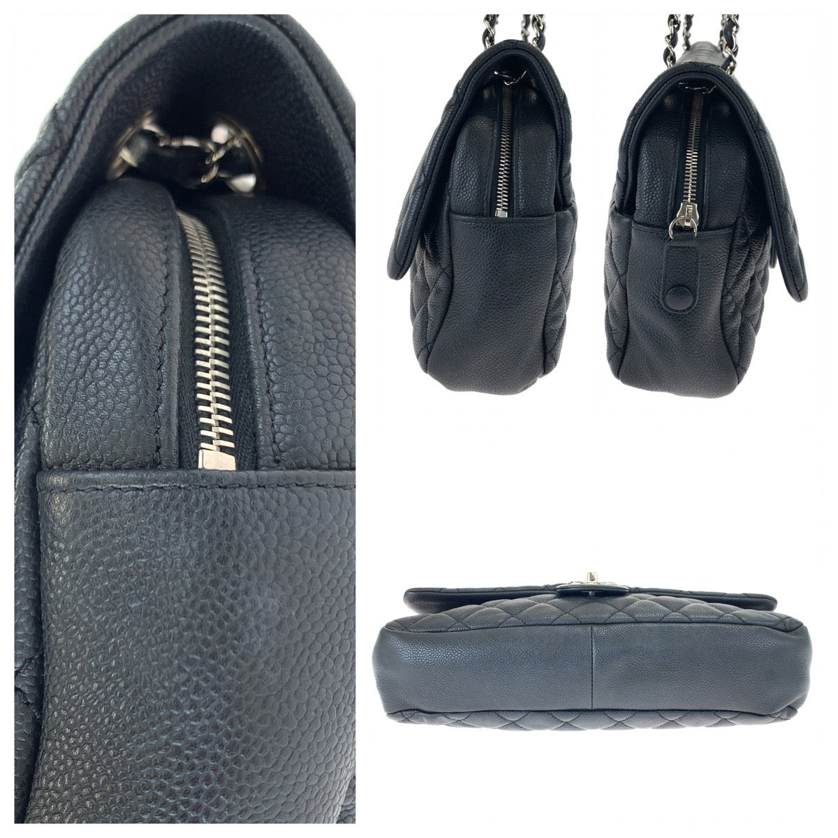H-00618
CHANEL シャネル マトラッセ ココマーク ターンロック ブラック 黒 シルバー金具 キャビアスキン 1794**** ショルダーバッグ 斜め掛け 肩掛け 2way  レディース