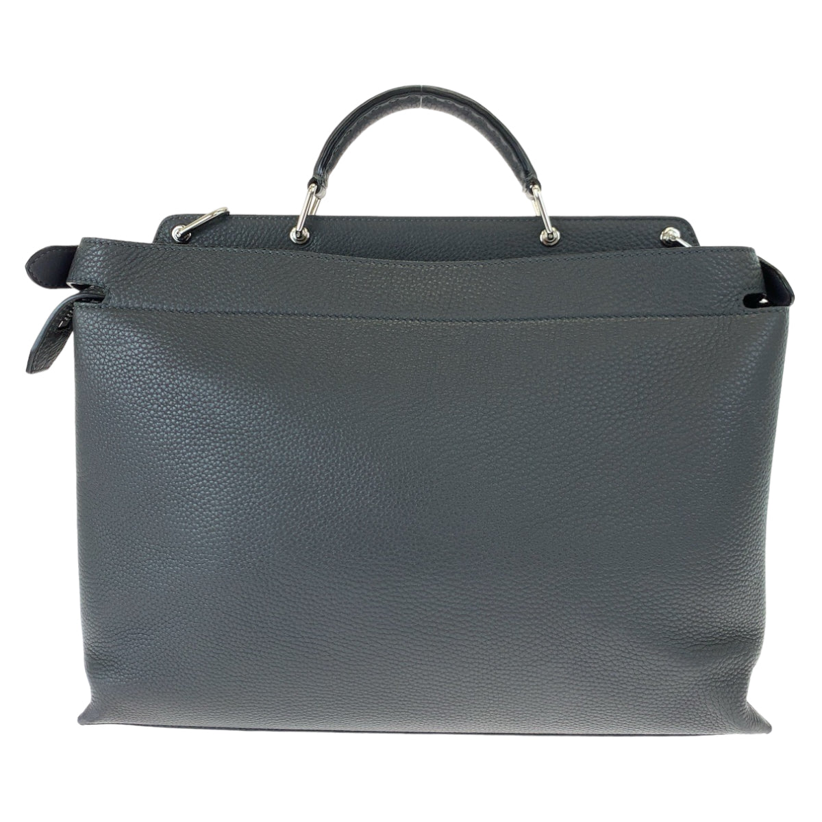 H-00619
FENDI フェンディ セレリア ズッカ柄 ピーカブエッセンシャル グレー 灰色 シルバー金具 カーフ 7VA476 ショルダーバッグ ハンドバッグ 2way  メンズ