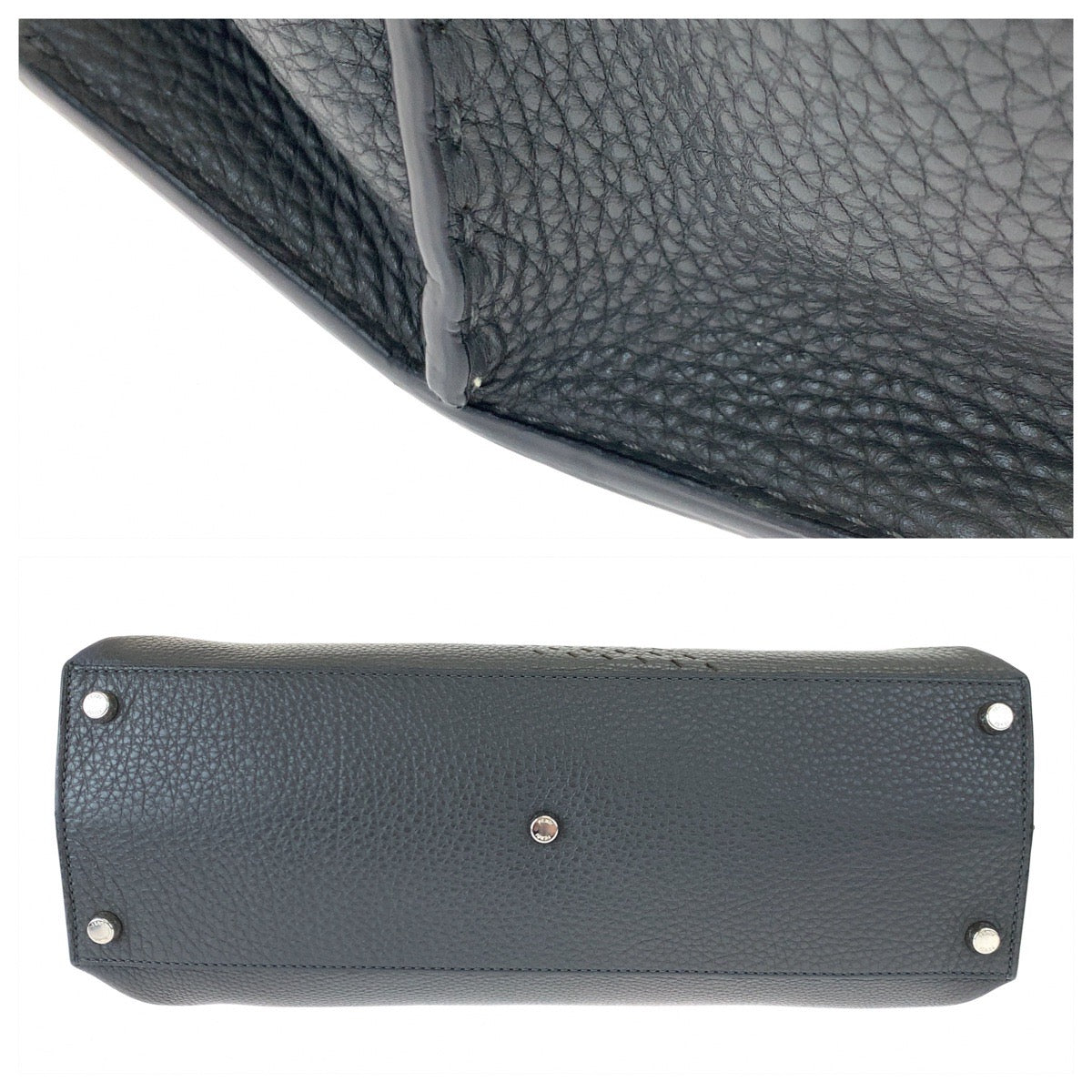 H-00619
FENDI フェンディ セレリア ズッカ柄 ピーカブエッセンシャル グレー 灰色 シルバー金具 カーフ 7VA476 ショルダーバッグ ハンドバッグ 2way  メンズ