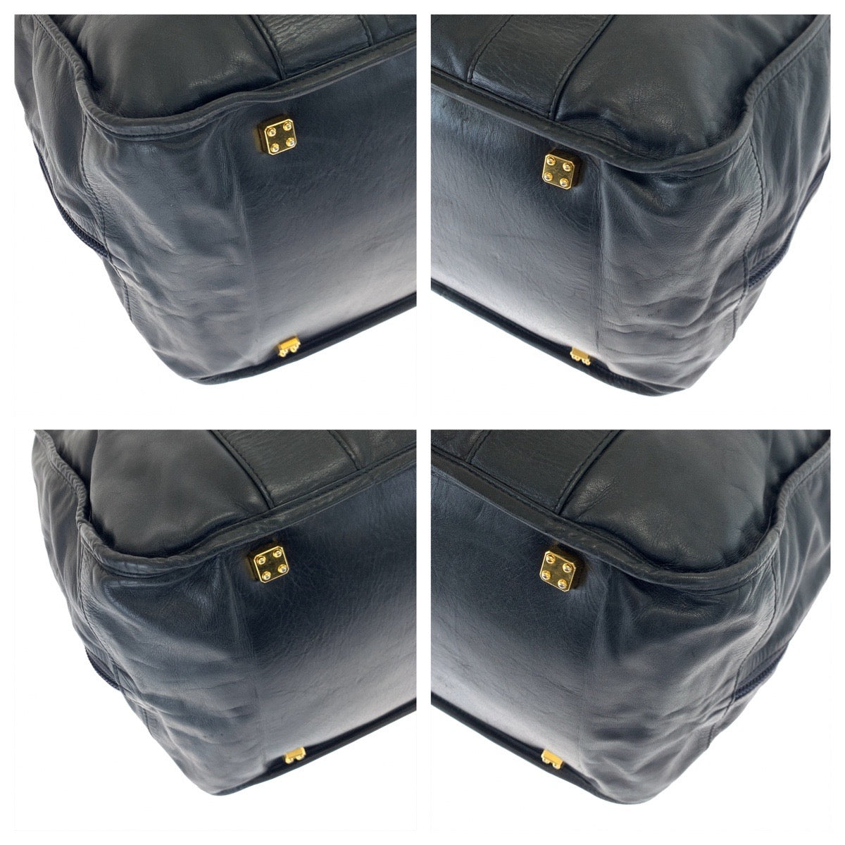 H-00620
LOEWE ロエベ アナグラム アマソナ40 ブラック 黒 ゴールド金具 レザー ボストンバッグ ハンドバッグ  メンズ