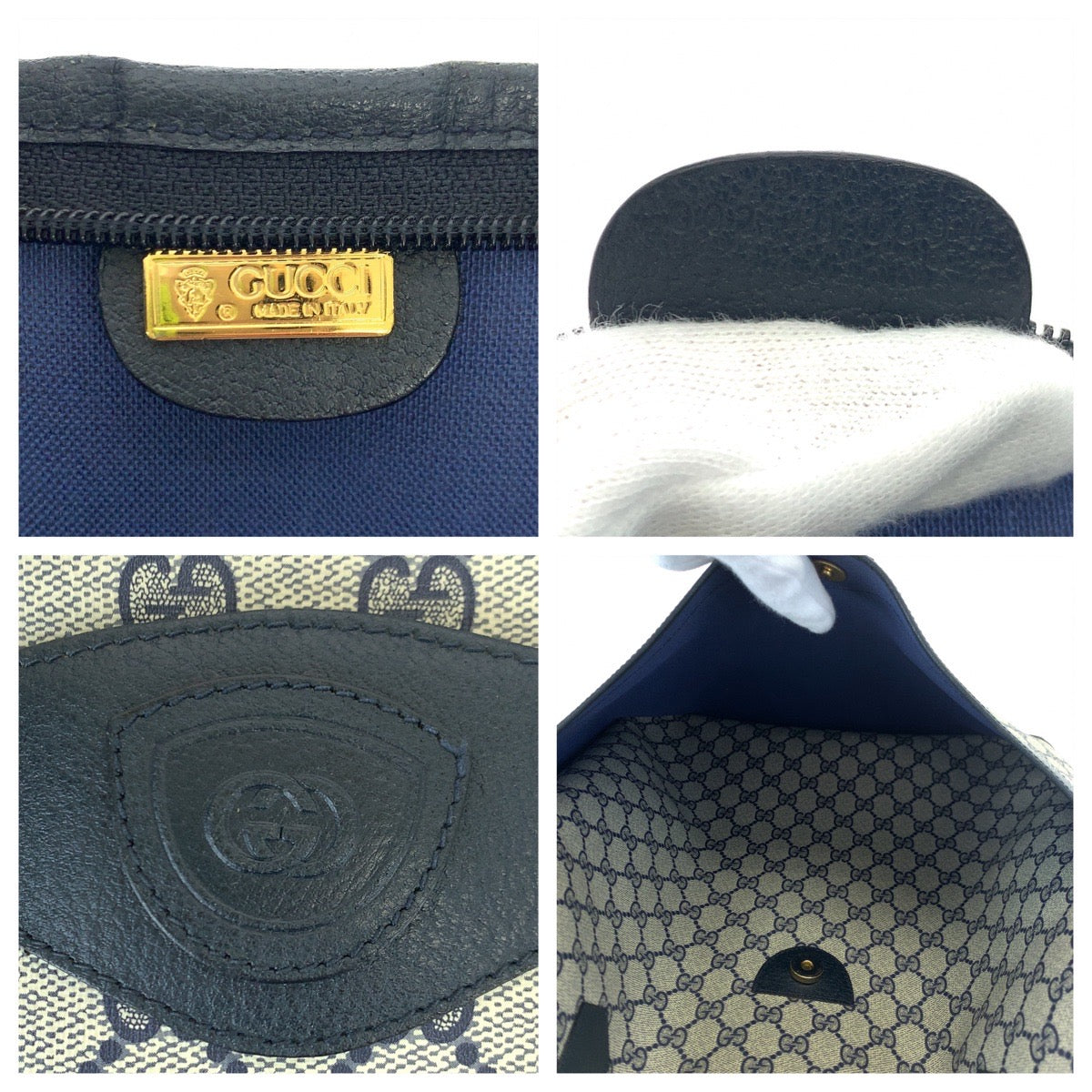 H-00621
GUCCI グッチ ヴィンテージ オールドグッチ シェリーライン ネイビー GGスプリームキャンバス 002 40 0694 トートバッグ ハンドバッグ  メンズ