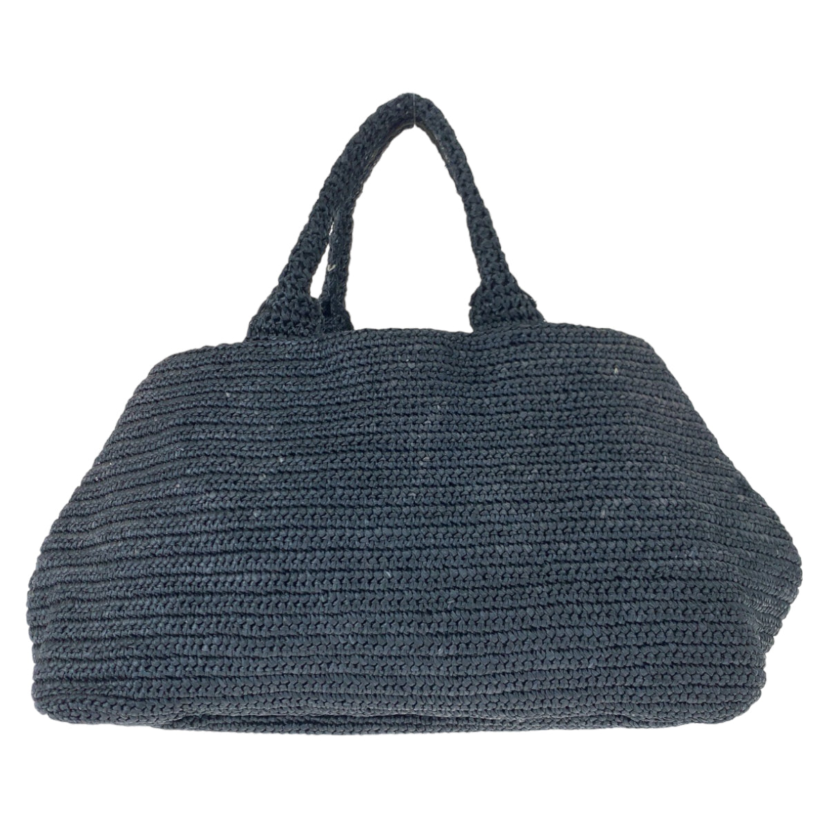 H-00625
PRADA プラダ カナパ 三角ロゴプレート ネイビー 紺 ラフィア BN2302 ボストンバッグ ハンドバッグ  レディース