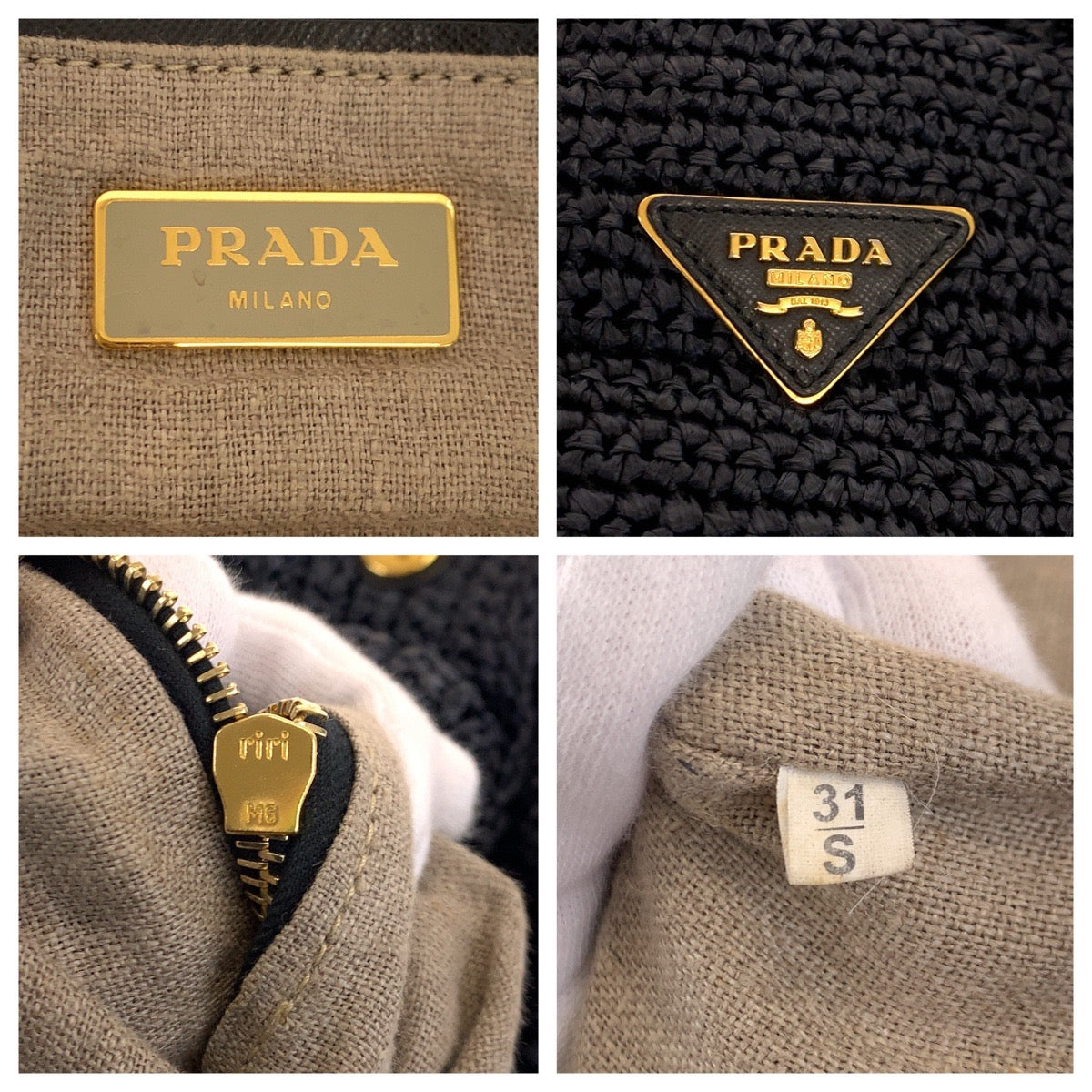 H-00625
PRADA プラダ カナパ 三角ロゴプレート ネイビー 紺 ラフィア BN2302 ボストンバッグ ハンドバッグ  レディース