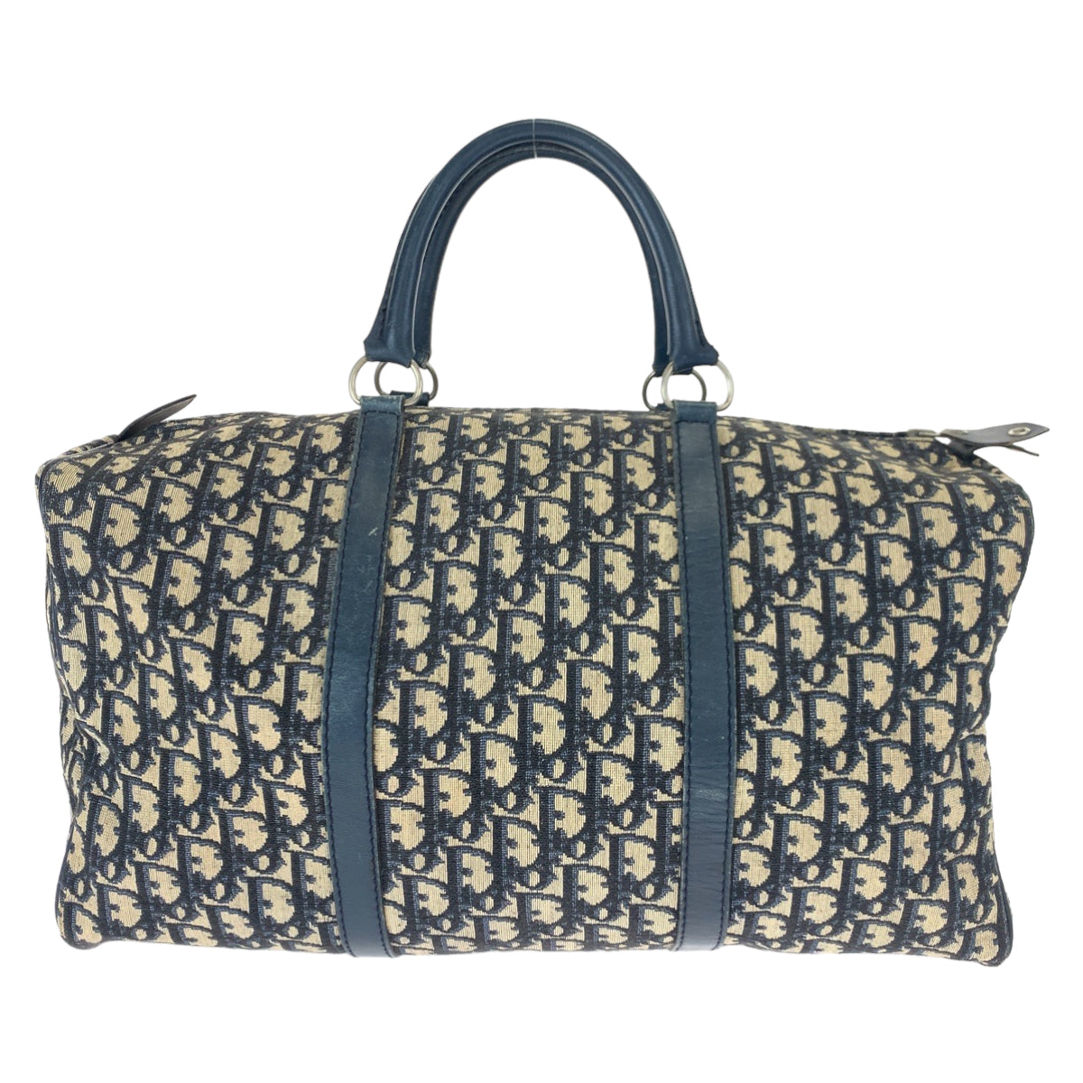 H-00626
Dior ディオール トロッター ネイビー 紺 アイボリー シルバー金具 キャンバス / レザー ボストンバッグ ハンドバッグ  レディース