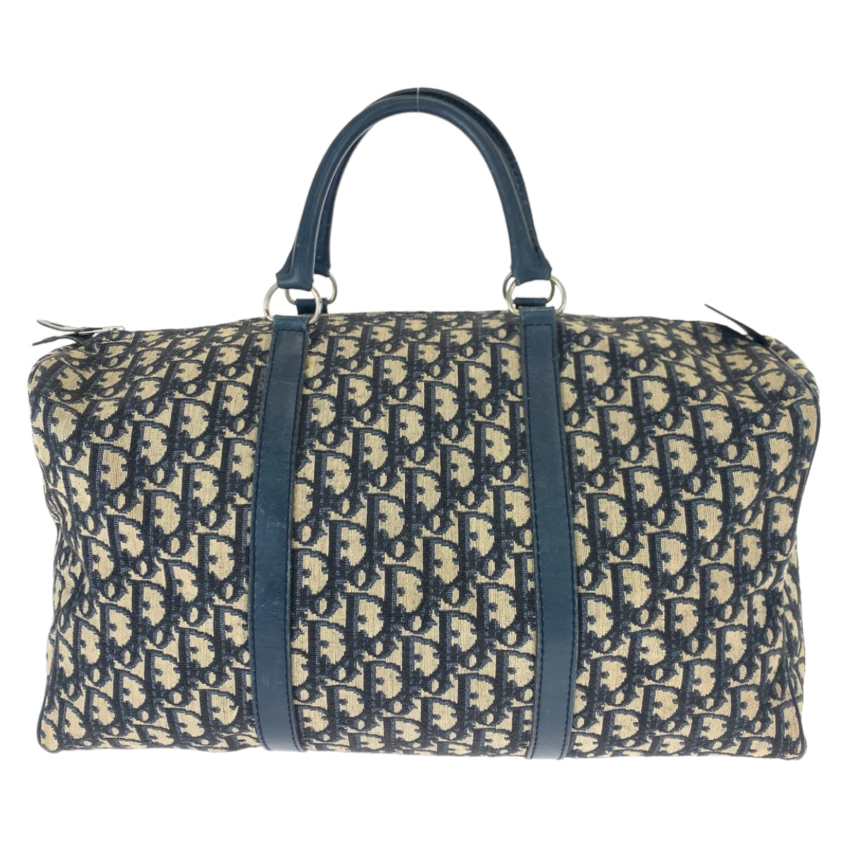 H-00626
Dior ディオール トロッター ネイビー 紺 アイボリー シルバー金具 キャンバス / レザー ボストンバッグ ハンドバッグ  レディース