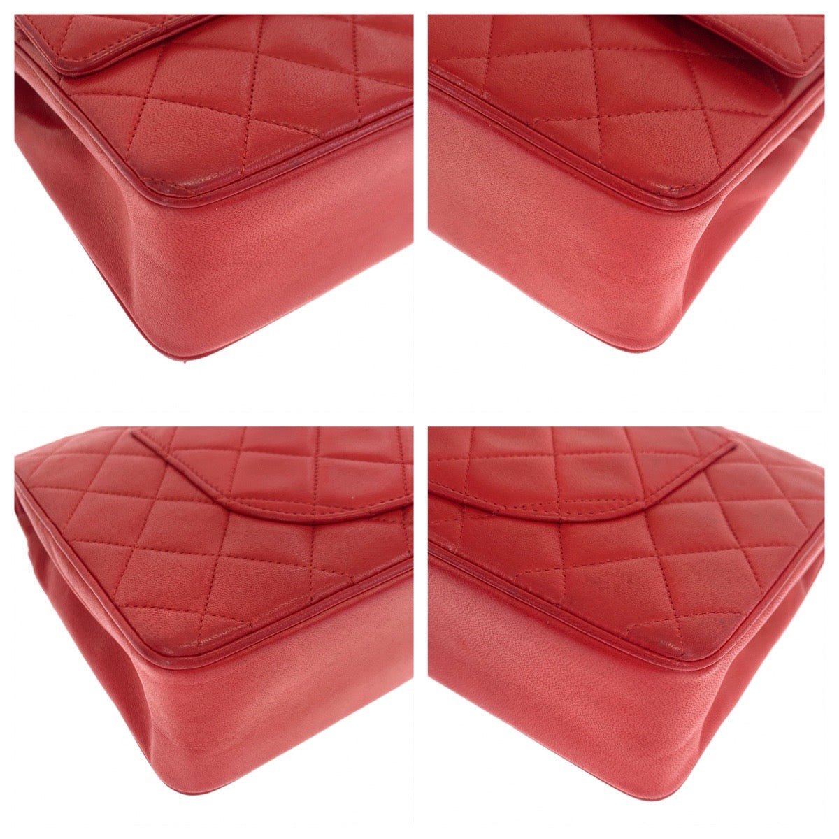 12546
CHANEL シャネル マトラッセ Wフラップ ストレートフラップ ココマーク ターンロック レッド 赤 ゴールド金具 ラムスキン ショルダーバッグ ハンドバッグ 2way  レディース