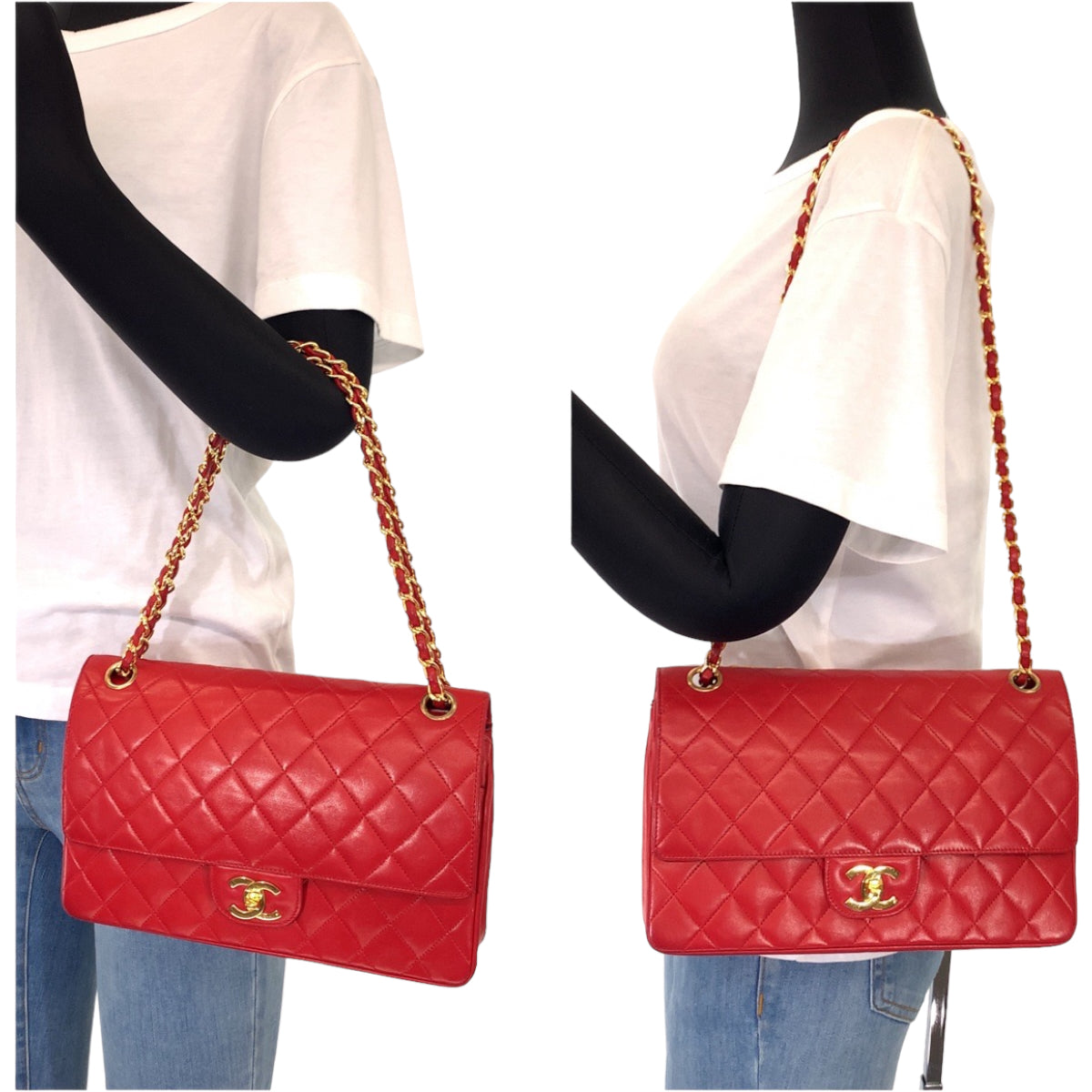 12546
CHANEL シャネル マトラッセ Wフラップ ストレートフラップ ココマーク ターンロック レッド 赤 ゴールド金具 ラムスキン ショルダーバッグ ハンドバッグ 2way  レディース