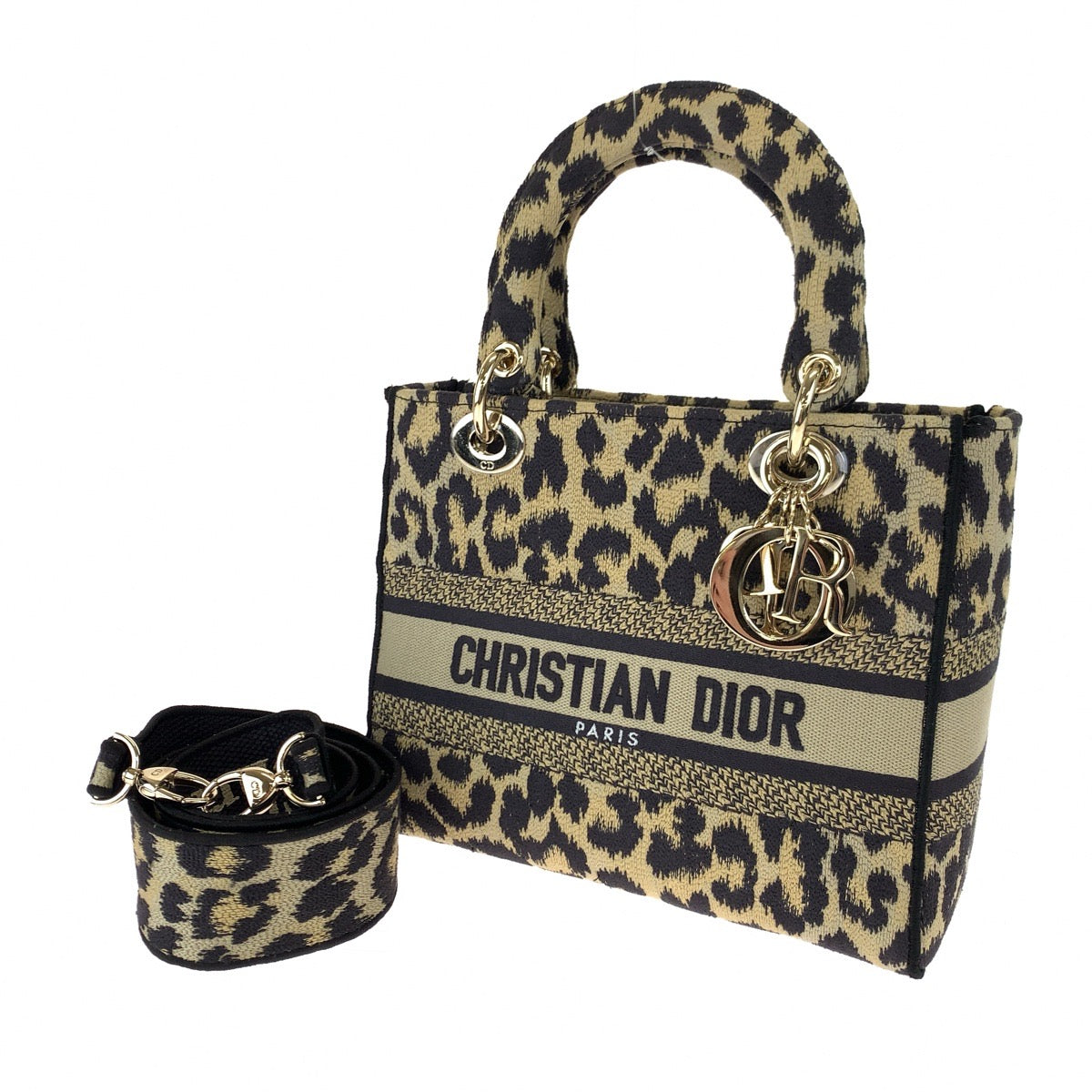 H-00630
Dior ディオール レディ ディライト ミディアム レオパード柄 ブラウン 茶 ゴールド金具 キャンバス M0565ORHM トートバッグ ハンドバッグ 2way  レディース