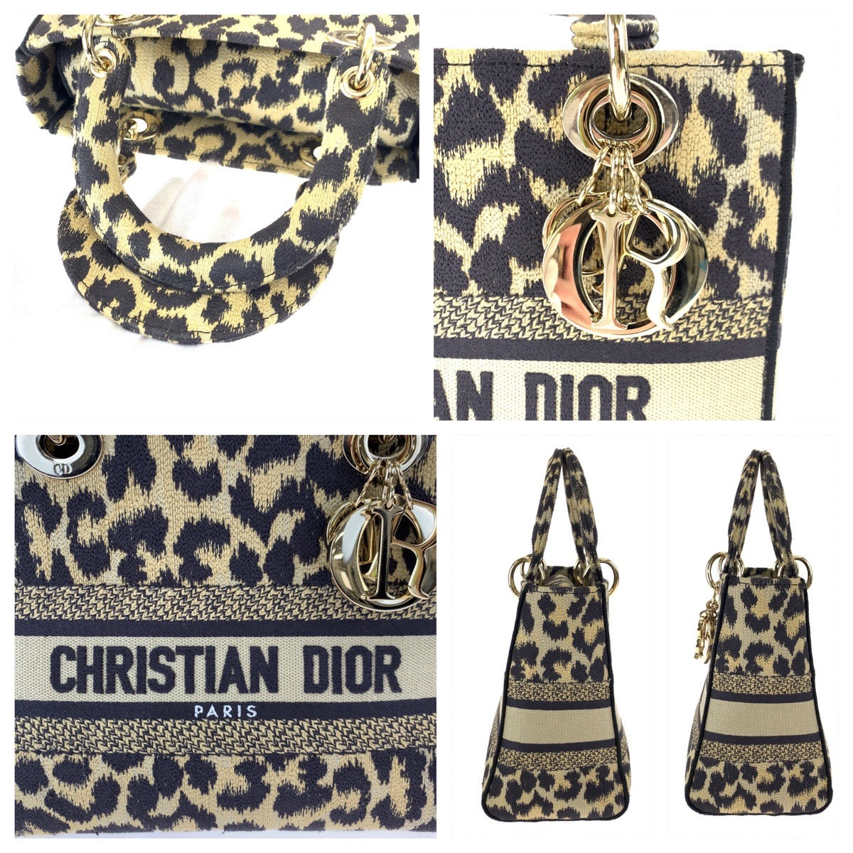 H-00630
Dior ディオール レディ ディライト ミディアム レオパード柄 ブラウン 茶 ゴールド金具 キャンバス M0565ORHM トートバッグ ハンドバッグ 2way  レディース
