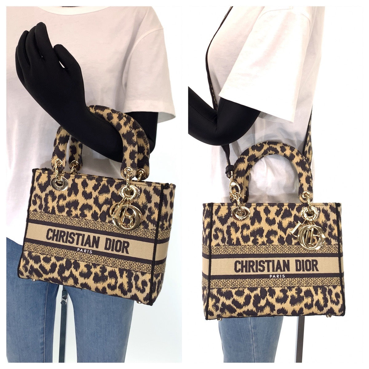 H-00630
Dior ディオール レディ ディライト ミディアム レオパード柄 ブラウン 茶 ゴールド金具 キャンバス M0565ORHM トートバッグ ハンドバッグ 2way  レディース
