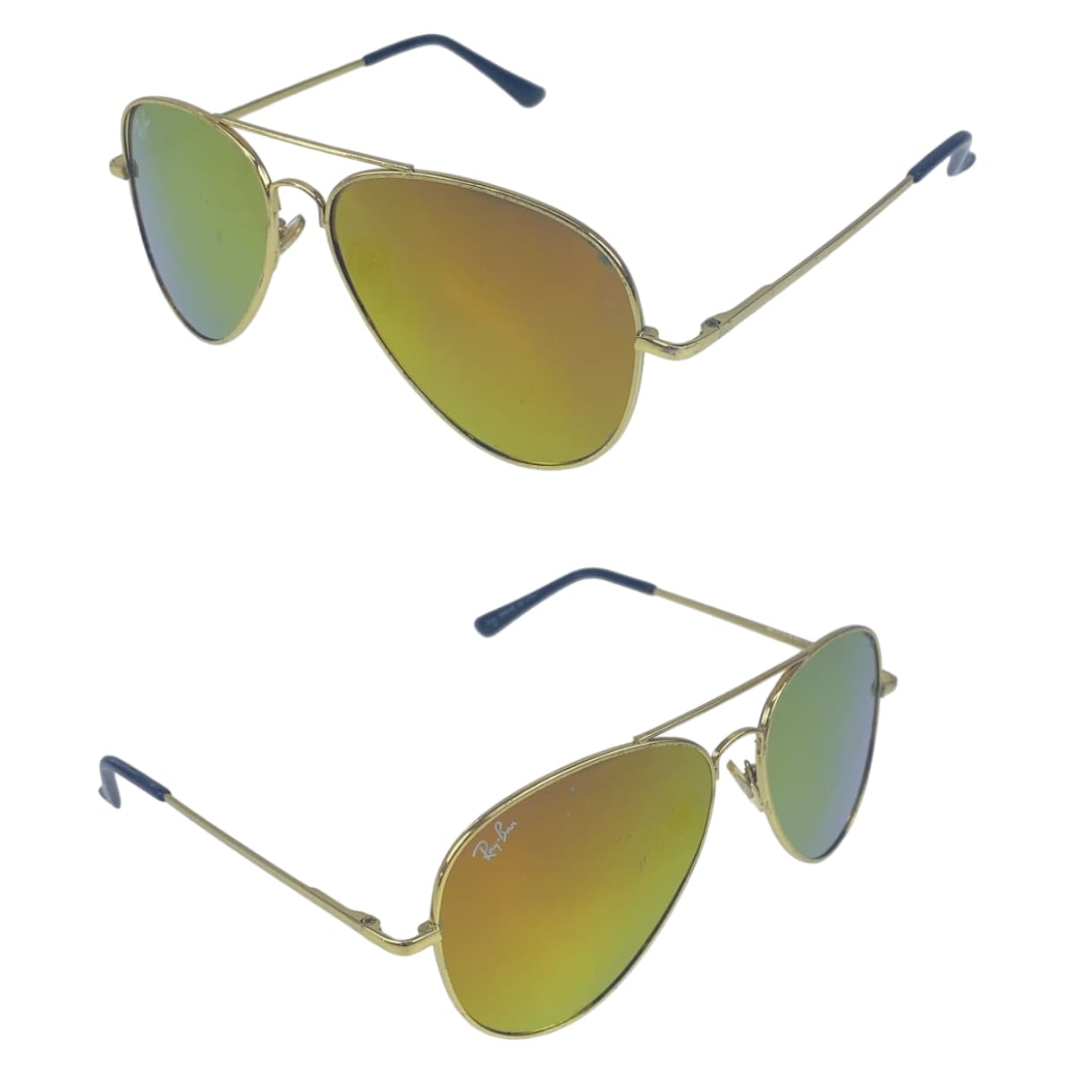 12545
Ray-Ban レイバン アビエーター ゴールド ブラック メタル サングラス ミラーレンズ ティアドロップ  メンズ