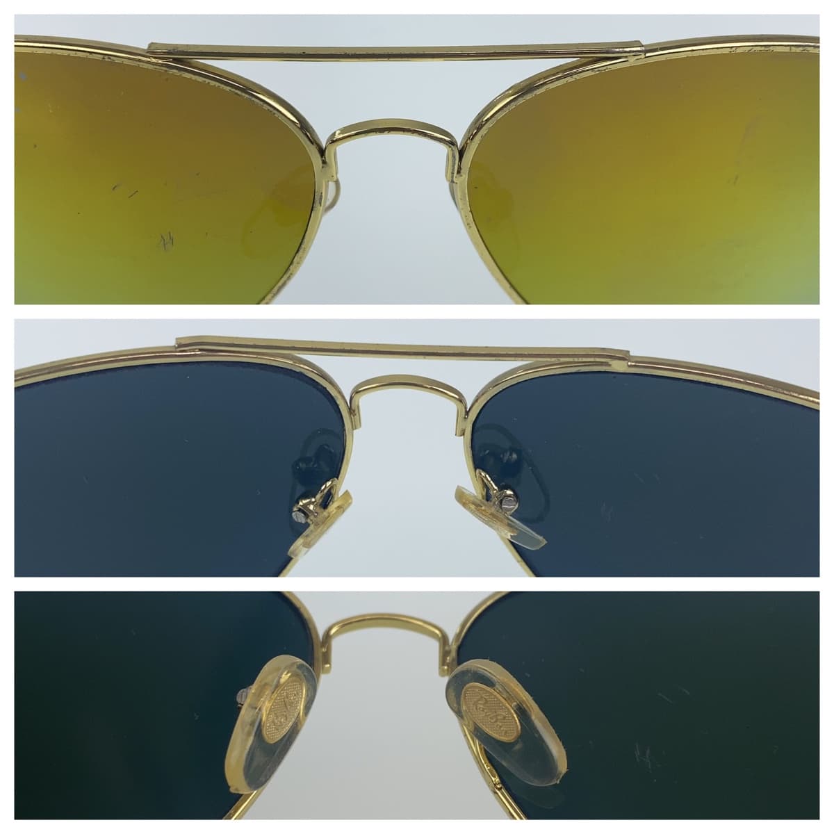 12545
Ray-Ban レイバン アビエーター ゴールド ブラック メタル サングラス ミラーレンズ ティアドロップ  メンズ