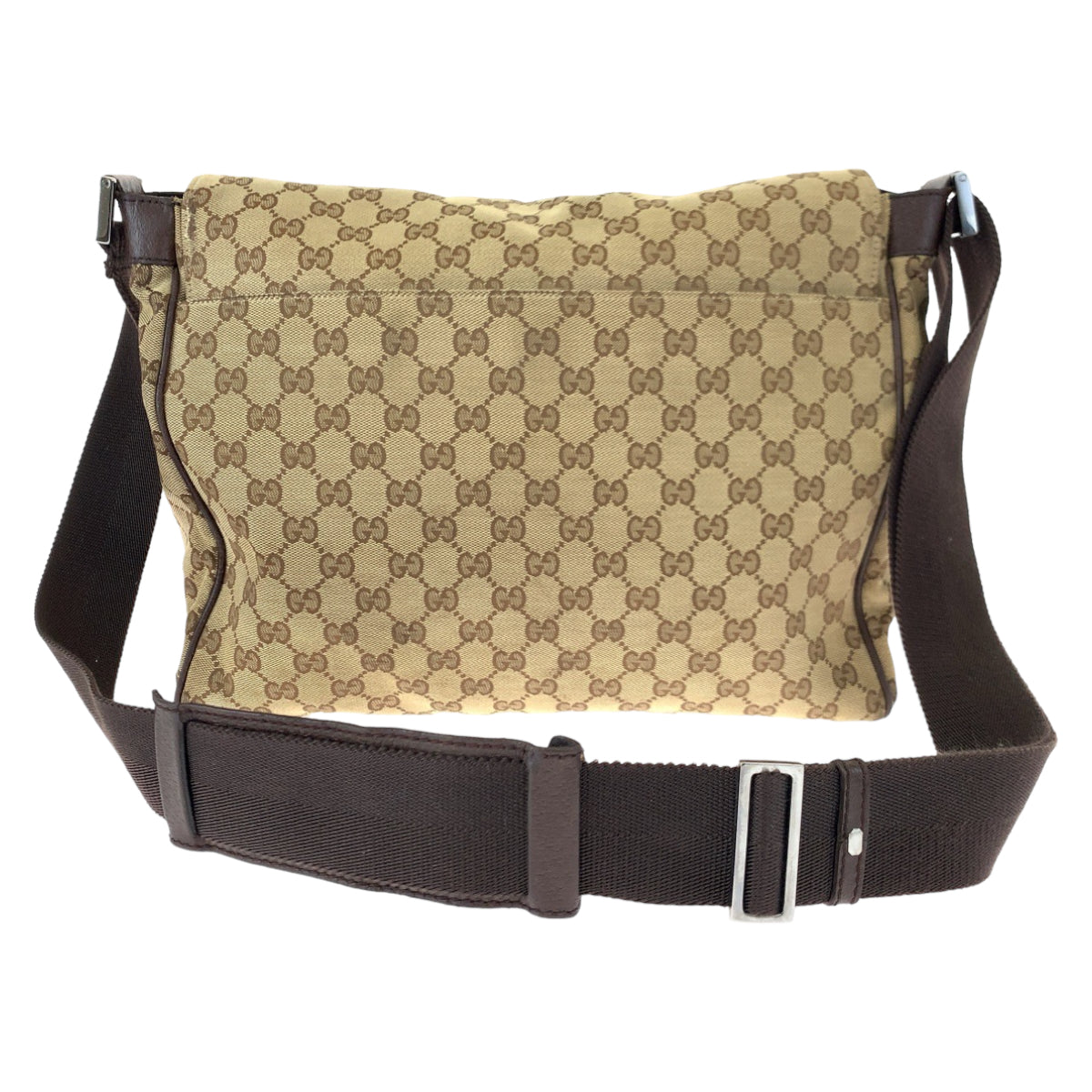 H-00585
GUCCI グッチ ベージュ ブラウン 茶 GGキャンバス / レザー ショルダーバッグ 斜め掛け メッセンジャーバッグ  メンズ