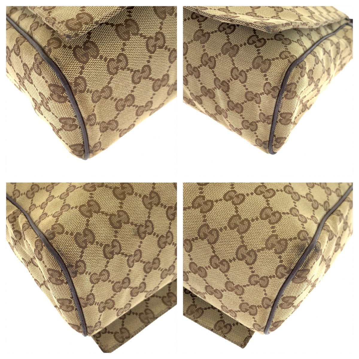 H-00585
GUCCI グッチ ベージュ ブラウン 茶 GGキャンバス / レザー ショルダーバッグ 斜め掛け メッセンジャーバッグ  メンズ