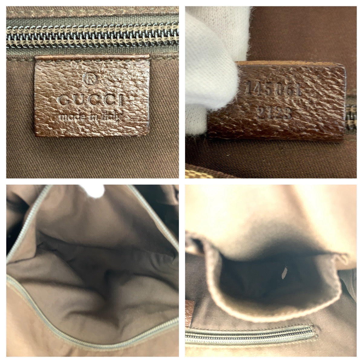 H-00585
GUCCI グッチ ベージュ ブラウン 茶 GGキャンバス / レザー ショルダーバッグ 斜め掛け メッセンジャーバッグ  メンズ