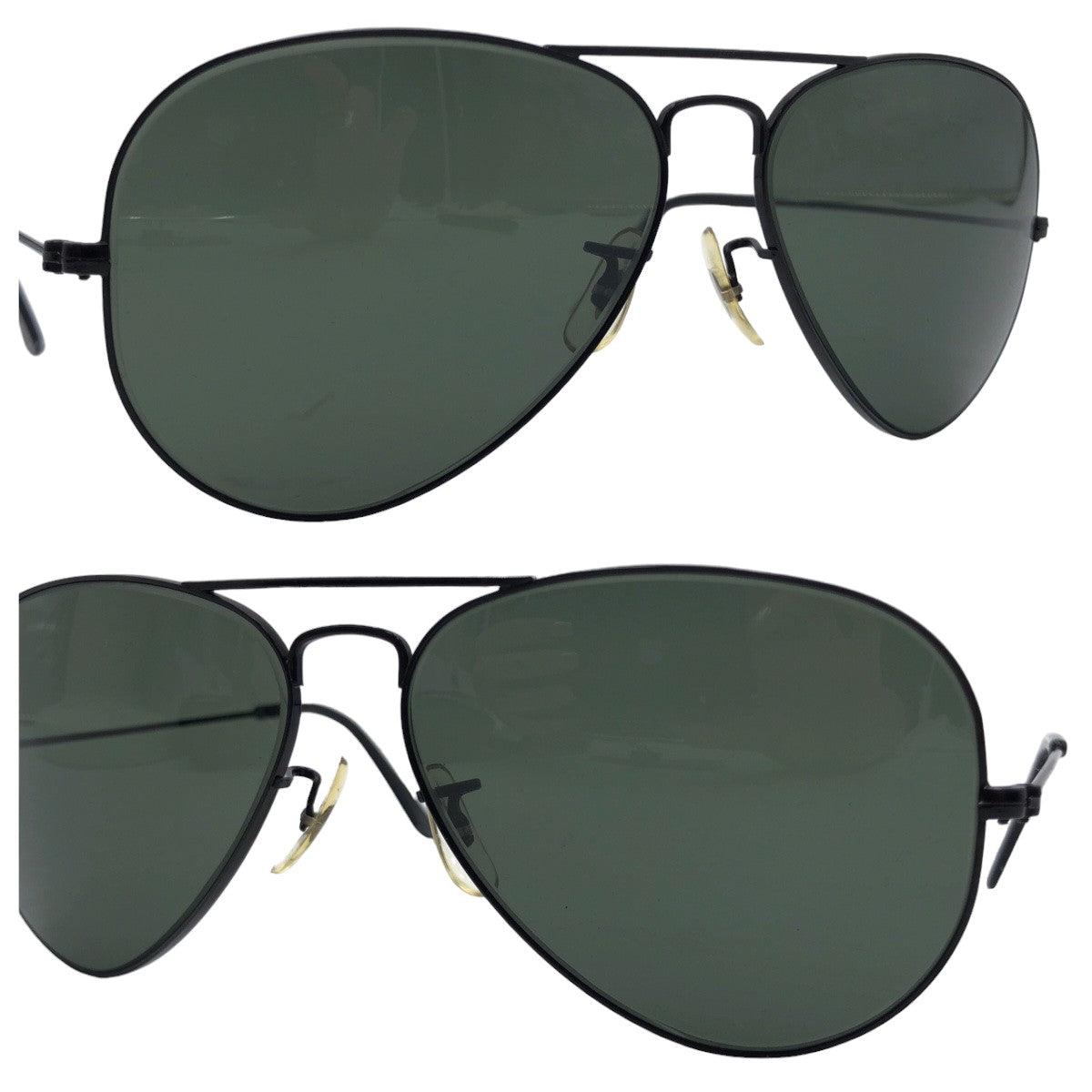 Ray-Ban Vintage B&amp;L RAY-BAN USA Aviator Unisex Black Metal 58◻︎14 Sunglasses Teardrop Men's