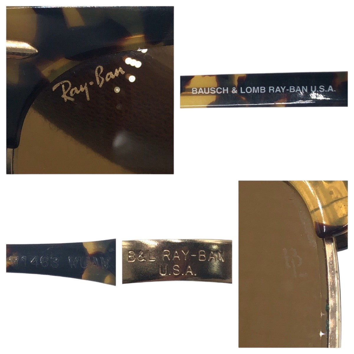 10443
 
Ray-Ban Vintage B&amp;L RAY-BAN USA Clubmaster Square Unisex Marble Brown Gold Plastic/Metal W1483 WUAW Sunglasses Square Men's