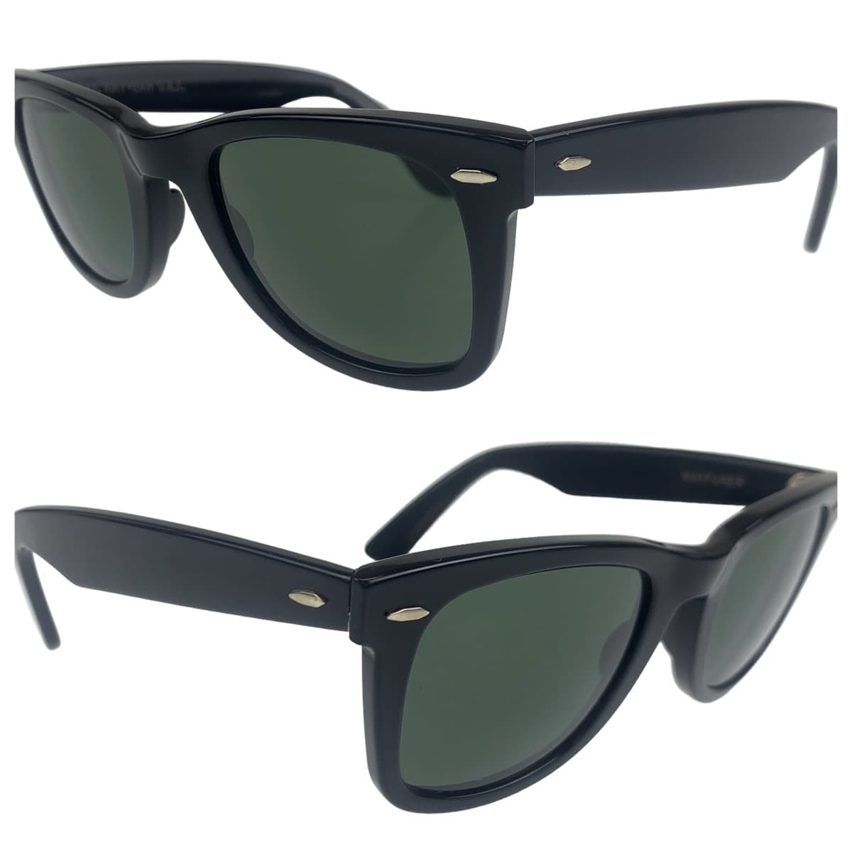 Ray-Ban Vintage B&amp;L Wayfarer Black Plastic B&amp;L5024 Sunglasses Wellington Men's