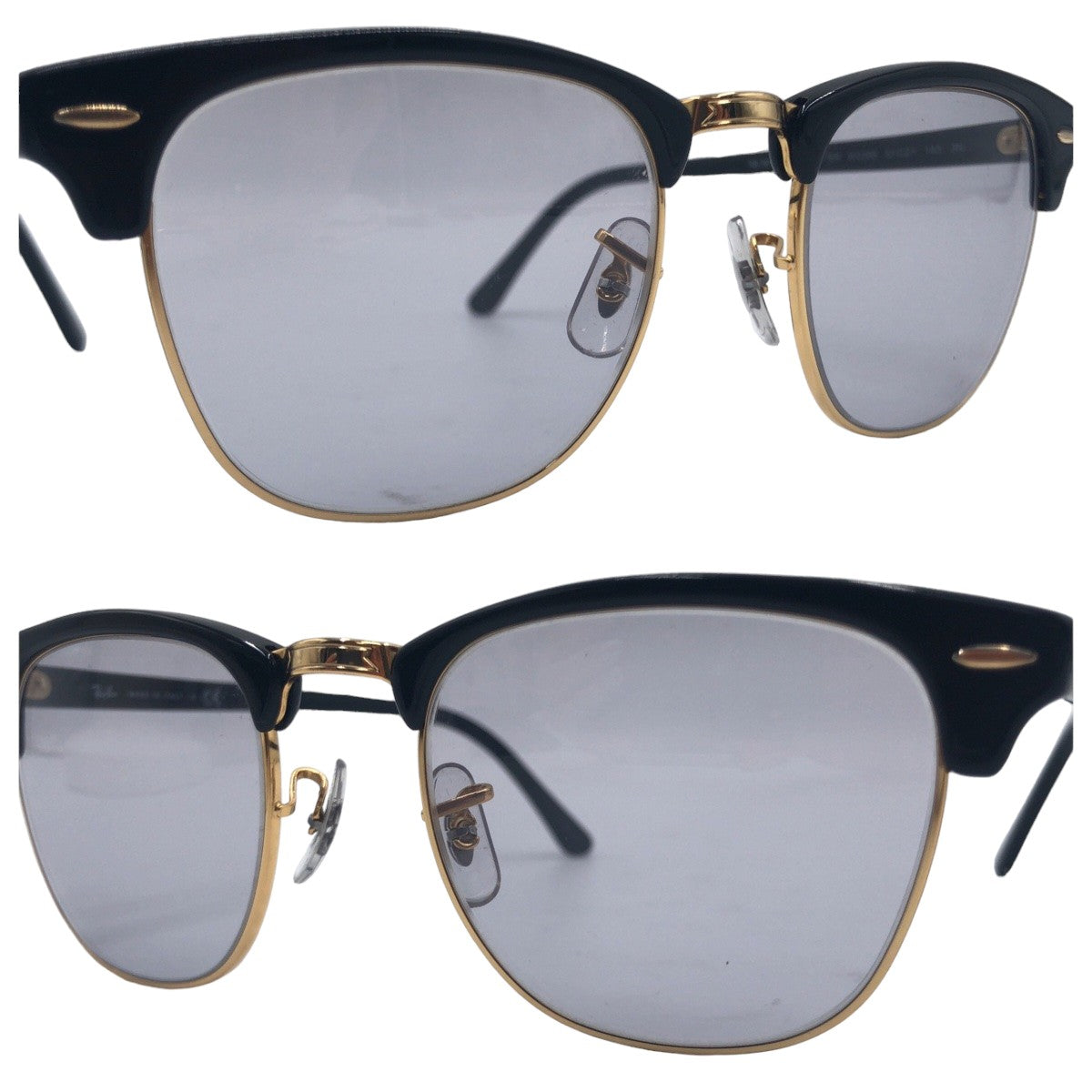 Ray-Ban Clubmaster Unisex Black Gold Plastic/Metal RB3016 W0365 51◻︎21 145 3N Sunglasses Wellington Men's
