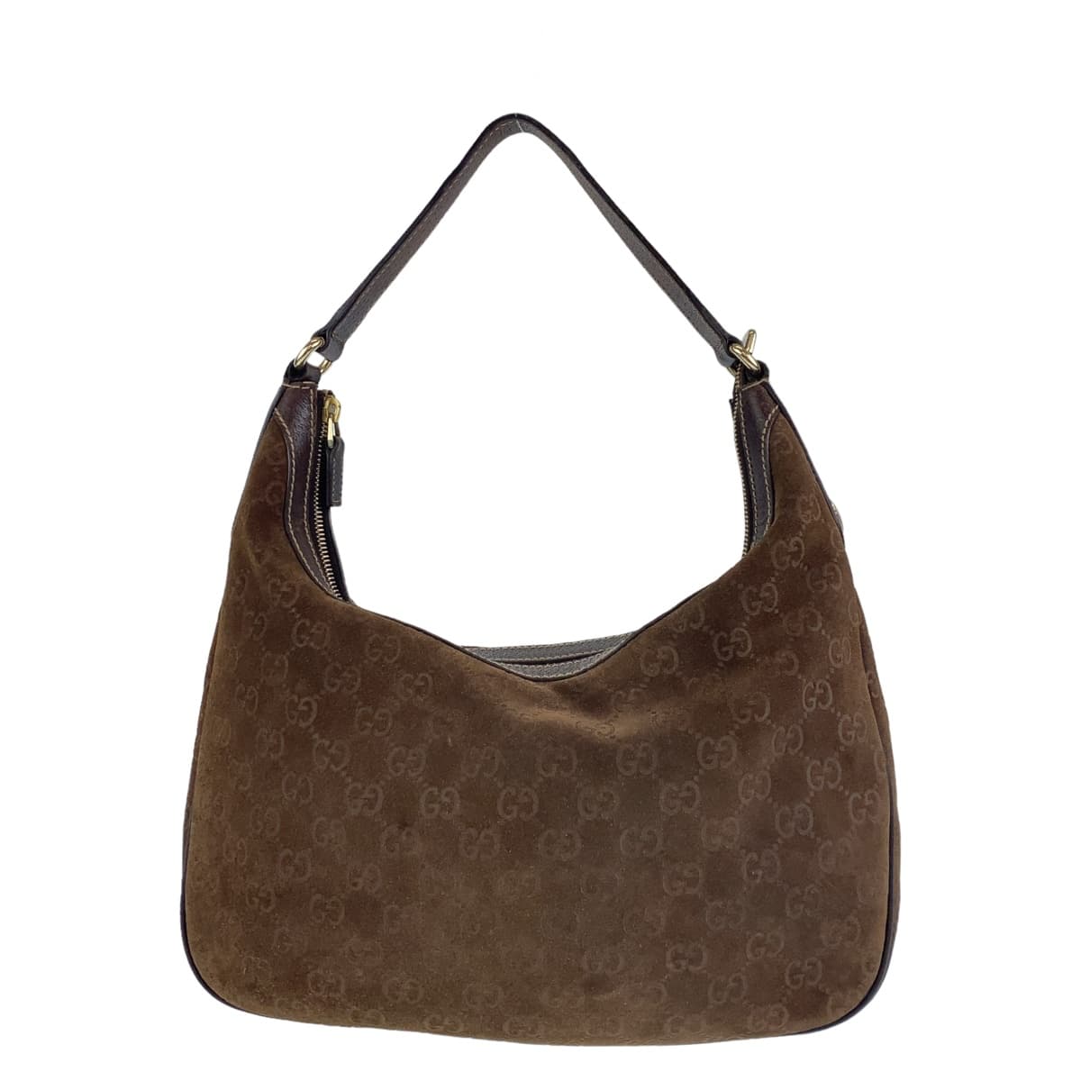 GUCCI グッチ ブラウン 茶 ゴールド金具 スウェード / レザー 153010 ワンショルダーバッグ 肩掛け  レディース
