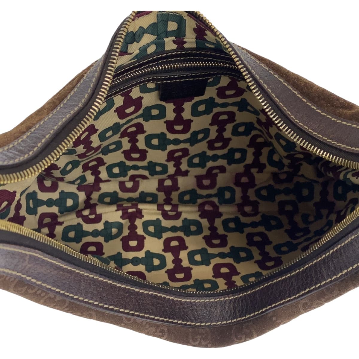 GUCCI グッチ ブラウン 茶 ゴールド金具 スウェード / レザー 153010 ワンショルダーバッグ 肩掛け  レディース