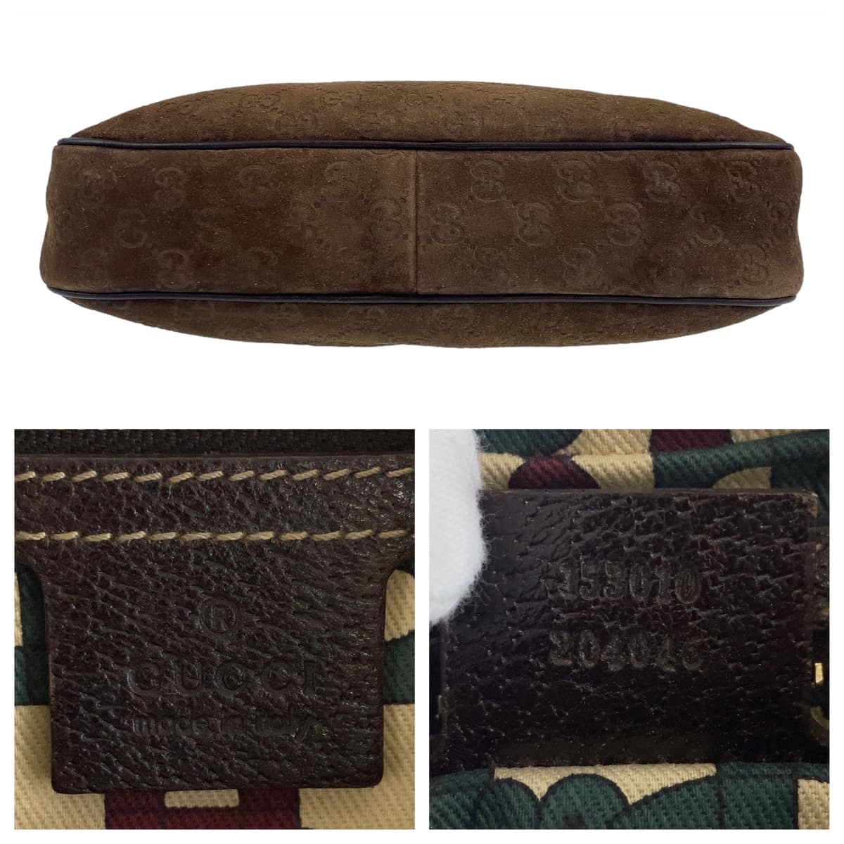 GUCCI グッチ ブラウン 茶 ゴールド金具 スウェード / レザー 153010 ワンショルダーバッグ 肩掛け  レディース