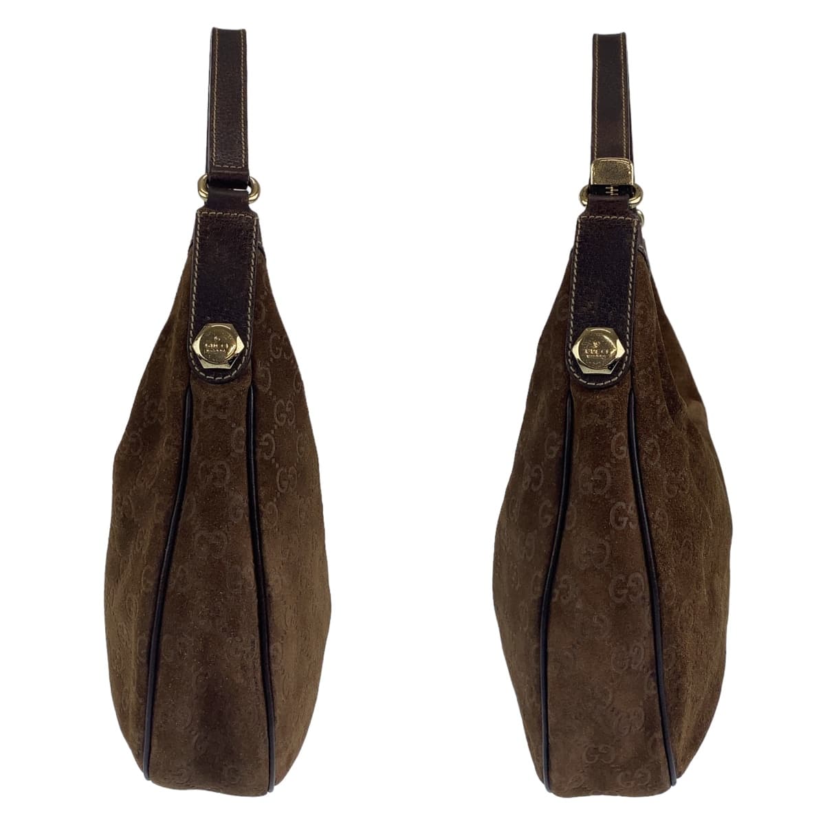 GUCCI グッチ ブラウン 茶 ゴールド金具 スウェード / レザー 153010 ワンショルダーバッグ 肩掛け  レディース