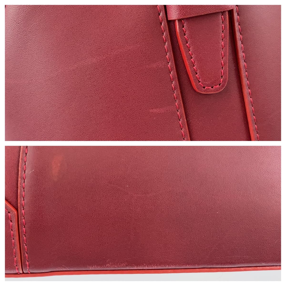 10454
BURBERRY バーバリー 中チェック柄 レッド ゴールド金具 レザー ハンドバッグ ショルダーバッグ ボストンバッグ  レディース