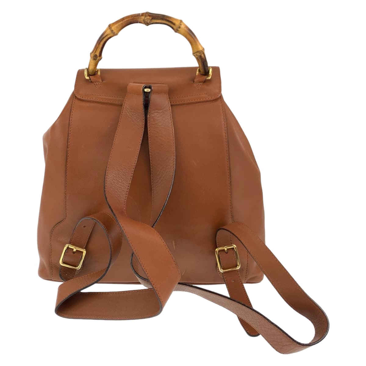 10460
GUCCI グッチ ヴィンテージ バンブー オールドグッチ ブラウン ゴールド金具 レザー 008 2058 0016 リュックサック バックパック  レディース