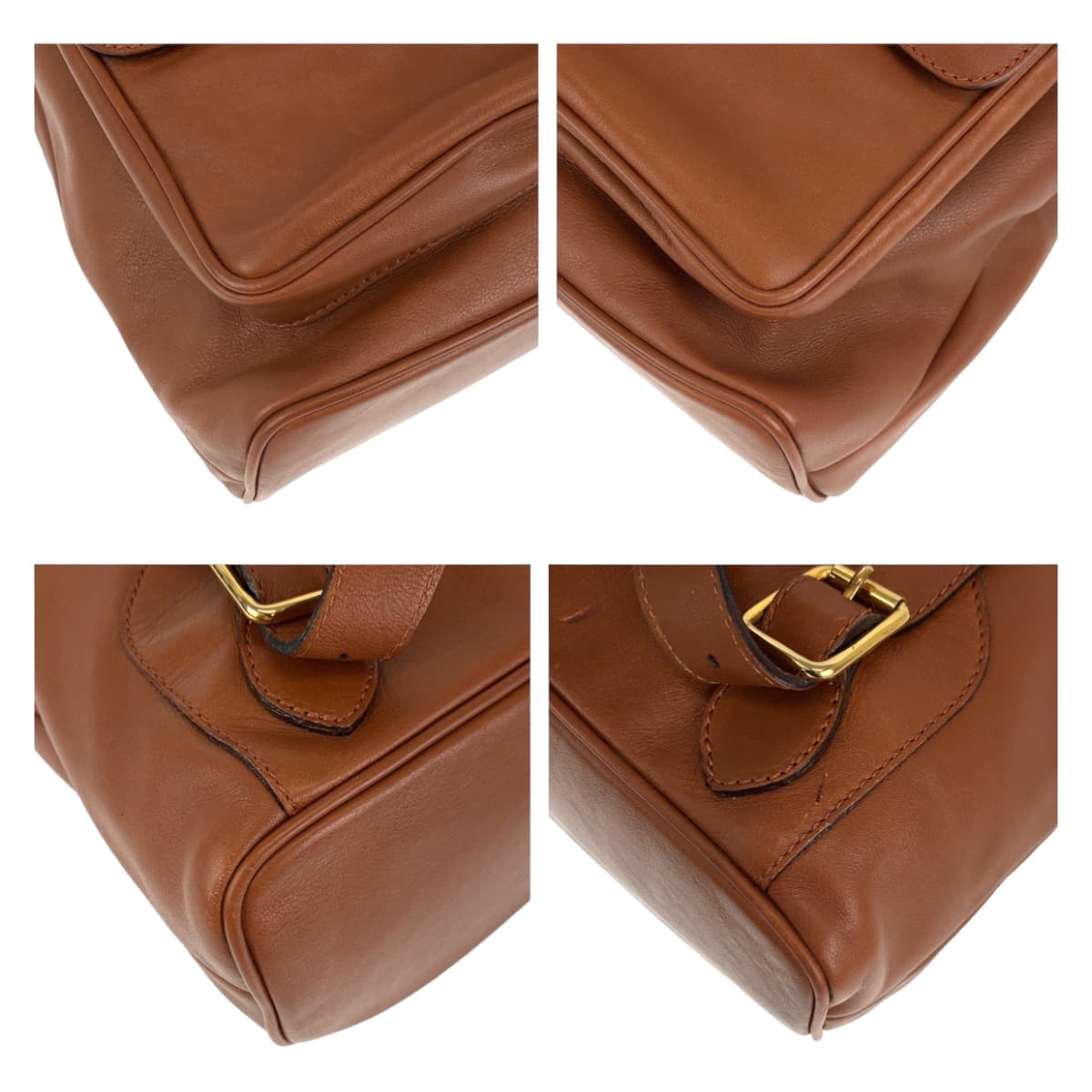 10460
GUCCI グッチ ヴィンテージ バンブー オールドグッチ ブラウン ゴールド金具 レザー 008 2058 0016 リュックサック バックパック  レディース