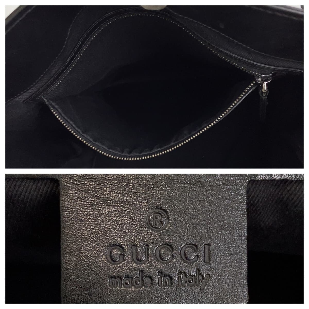 GUCCI グッチ ブラック 黒 シルバー金具 GGキャンバス ショルダーバック ハンドバック 肩掛け  レディース
