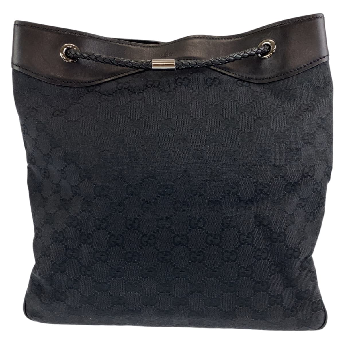 GUCCI グッチ ブラック 黒 シルバー金具 GGキャンバス ショルダーバック ハンドバック 肩掛け  レディース