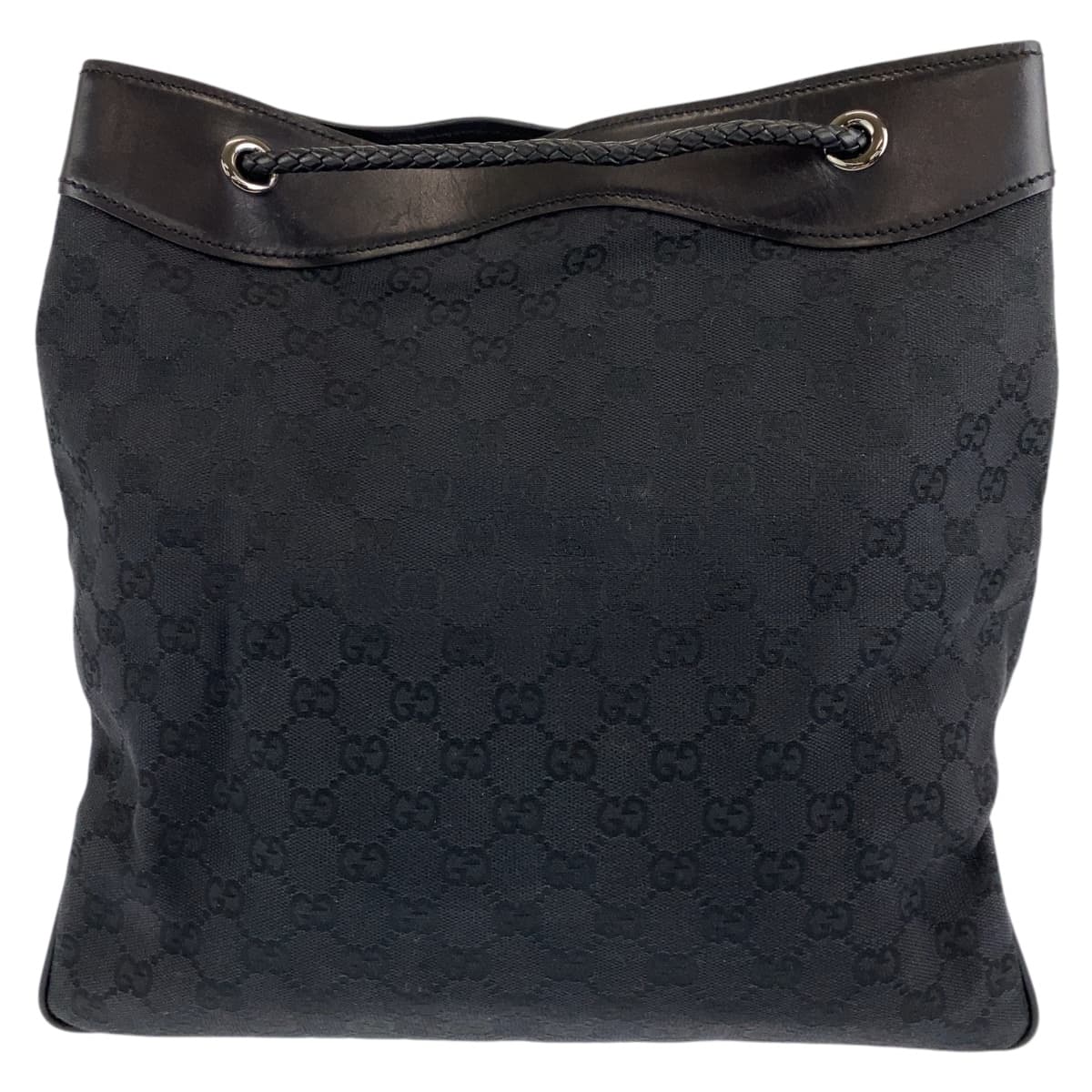 GUCCI グッチ ブラック 黒 シルバー金具 GGキャンバス ショルダーバック ハンドバック 肩掛け  レディース